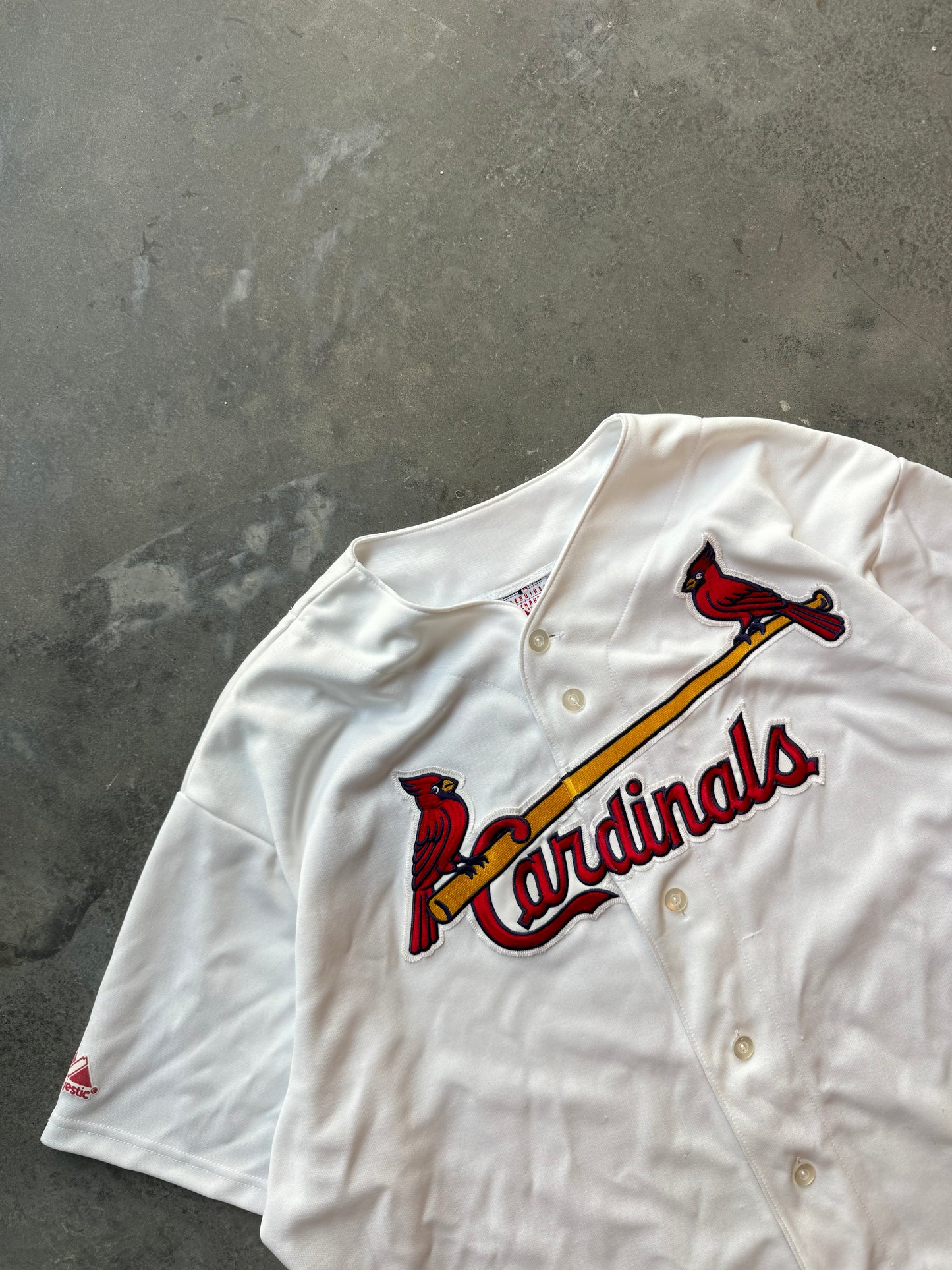 00’s St. Louis Cardinals Albert Pujols Vintage Majestic White MLB Baseball Jersey (XXL)