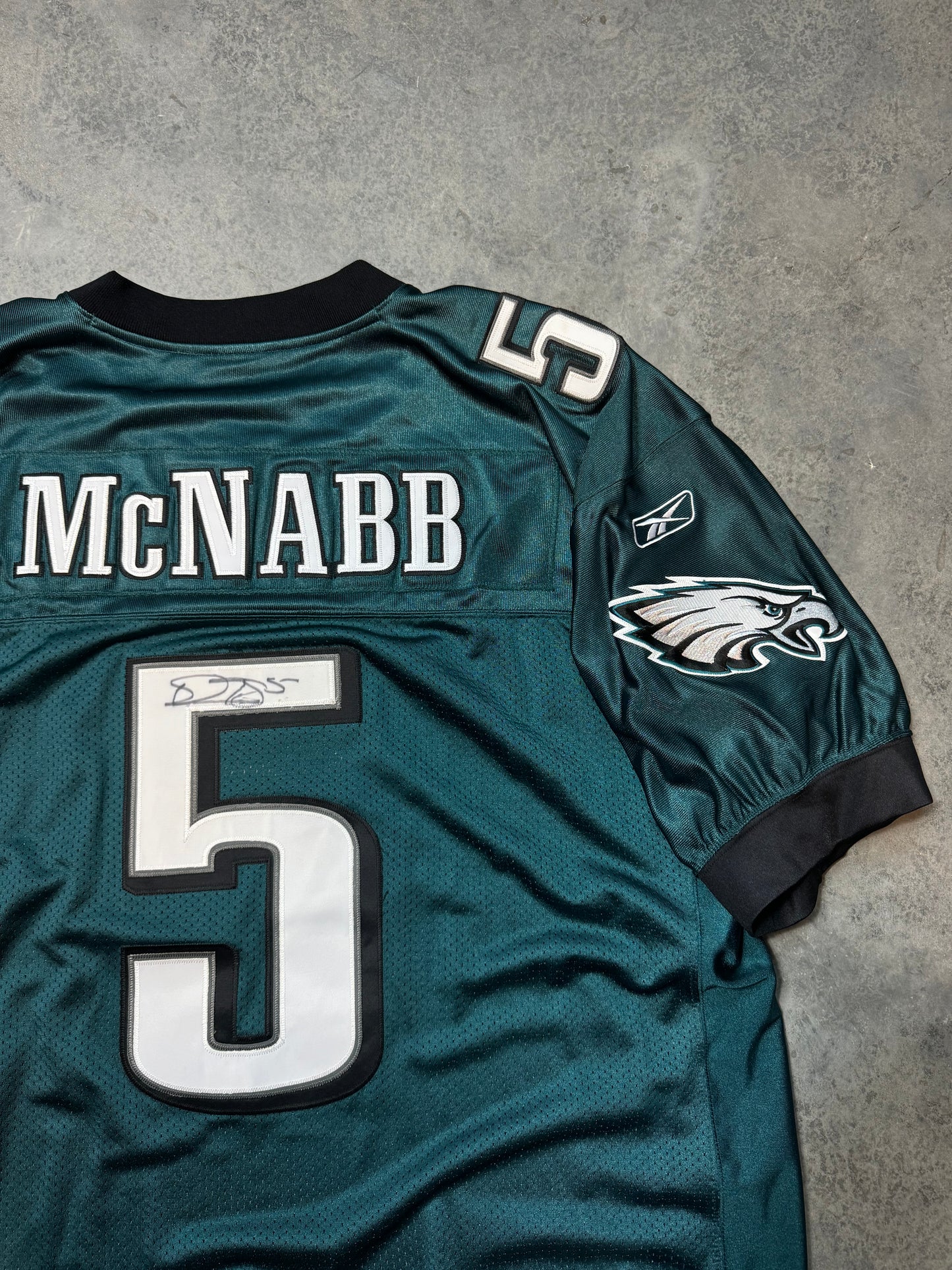 00’z Philadelphia Eagles Donovan McNabb Reebok Midnight Green Fully Embroidered Authentic NFL Jersey - Signed (54/XXL)