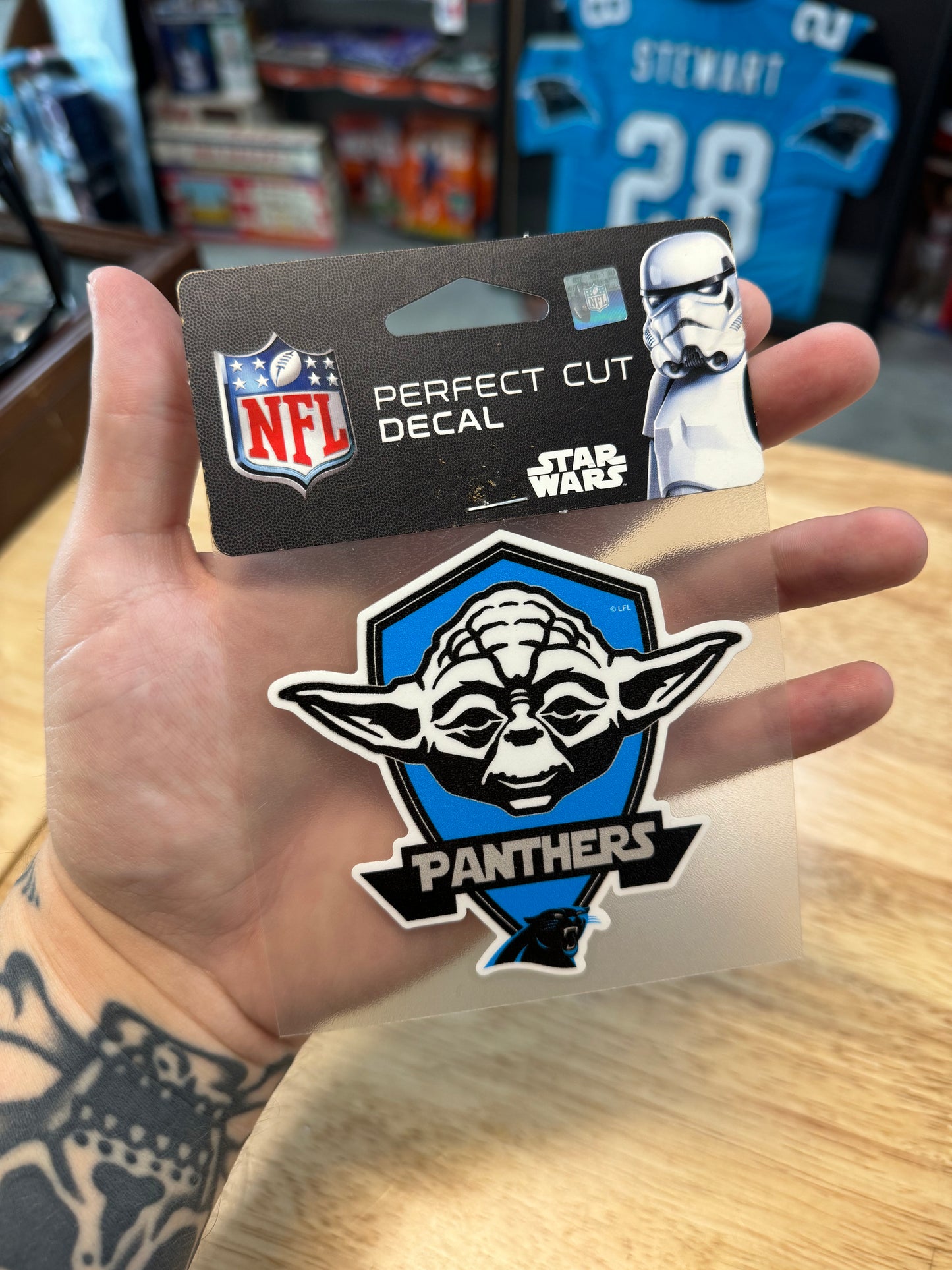 2015 Carolina Panthers x Star Wars Yoda NFL Decal Sticker - Brand New (4”x4”)