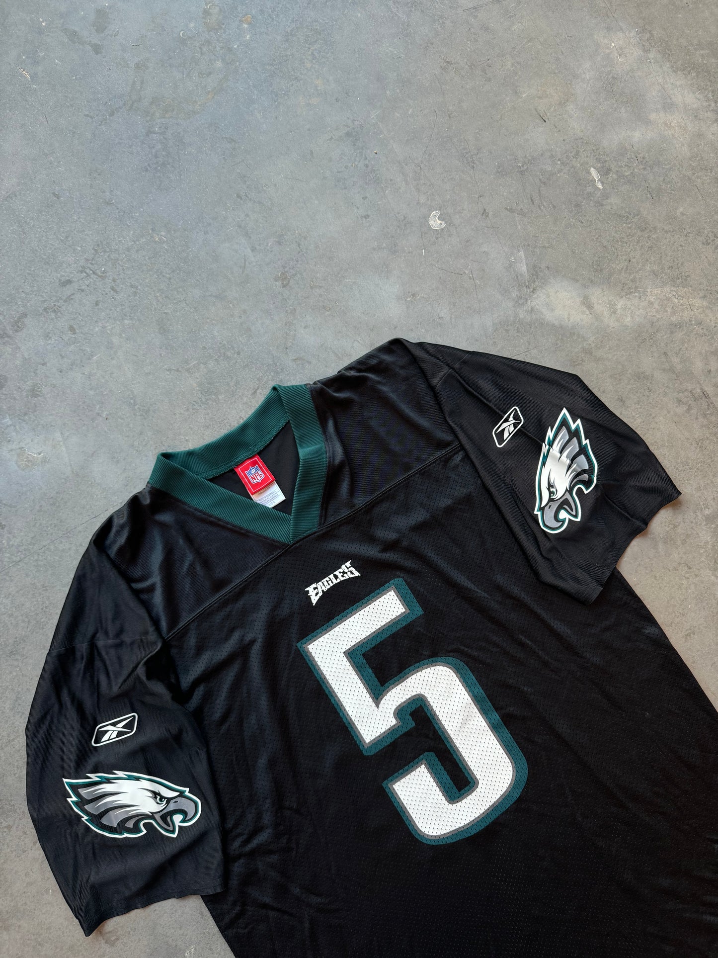 00’s Philadelphia Eagles Donovan McNabb Black Alternate Vintage Reebok NFL Jersey (Large)