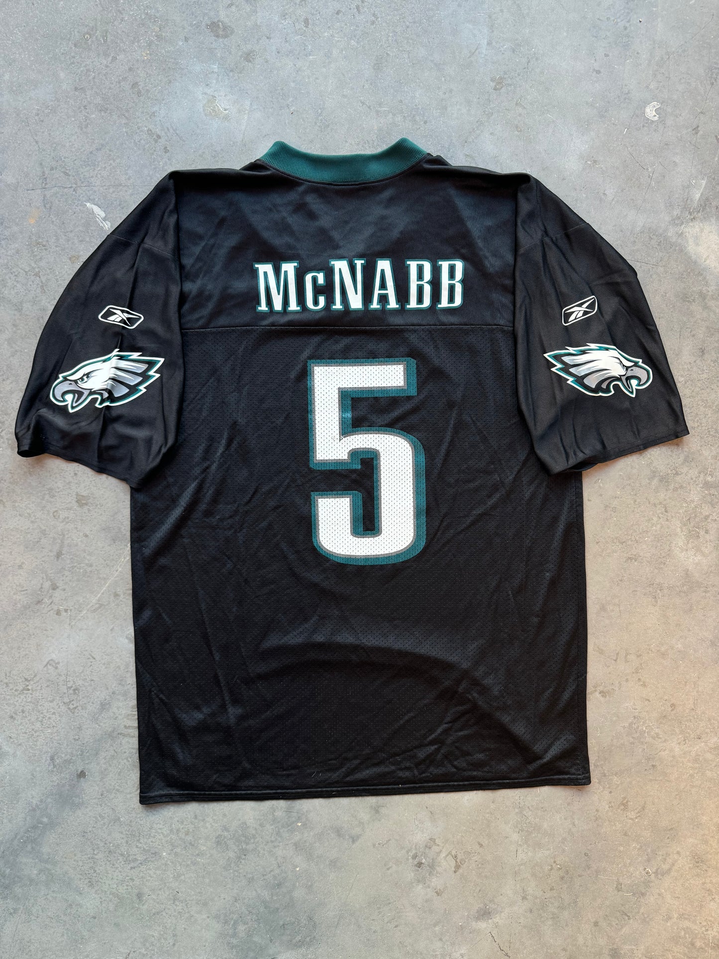 00’s Philadelphia Eagles Donovan McNabb Black Alternate Vintage Reebok NFL Jersey (Large)