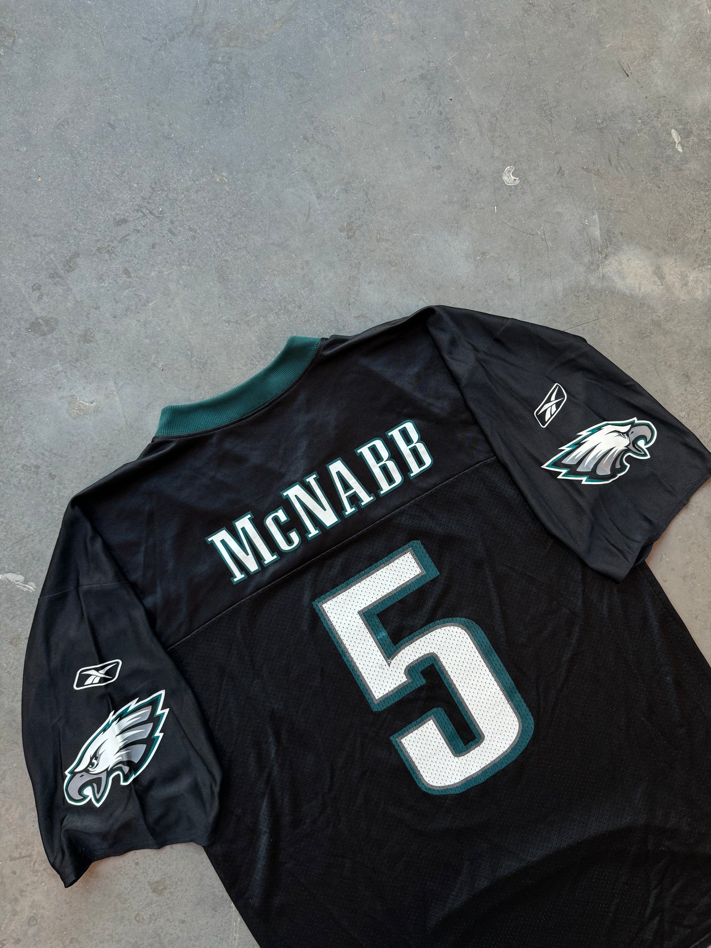 00’s Philadelphia Eagles Donovan McNabb Black Alternate Vintage Reebok NFL Jersey (Large)