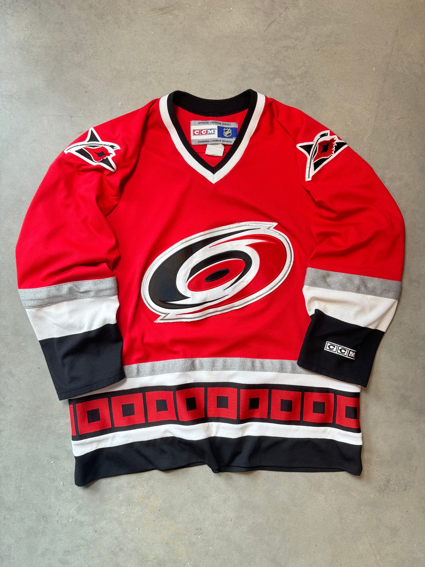 90 s Carolina Hurricanes Vintage CCM NHL Hockey Jersey XL Locker Room CLT