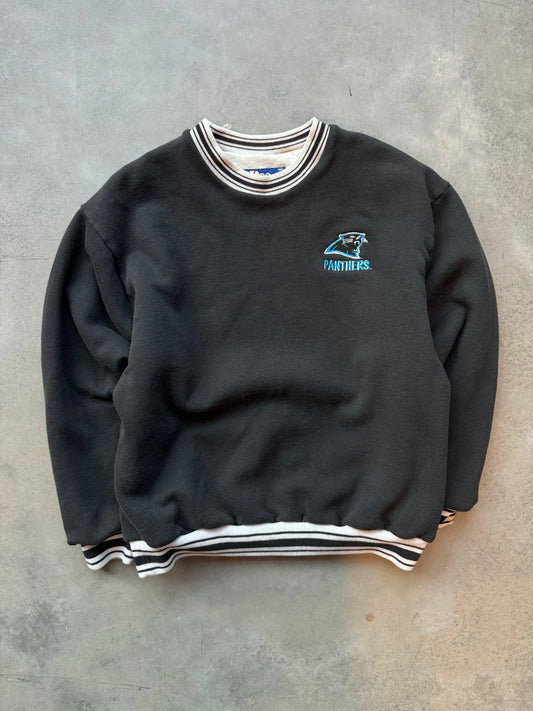 90’s Carolina Panthers Vintage Black Pro Player Ultra Heavyweight Embroidered NFL Crewneck (Medium)
