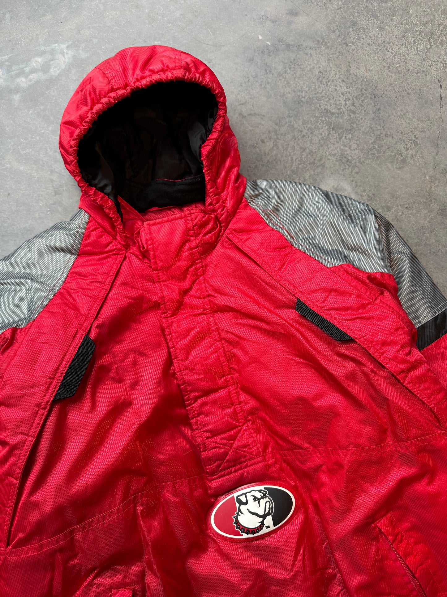 90’s Gardner-Webb Bulldogs Vintage Red Starter Half Zip College Puffer Jacket (XL)