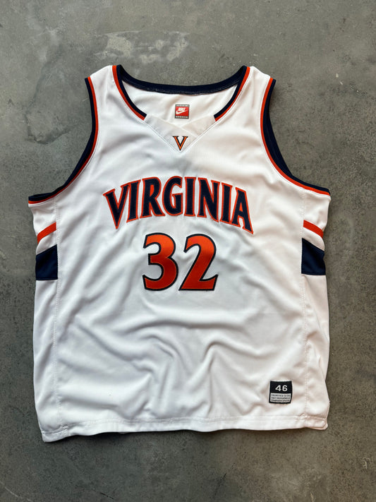 1996 Virginia Cavaliers Tiffany Bower Vintage White Nike Team Sports Game Worn College Basketball Jersey (Size 46)