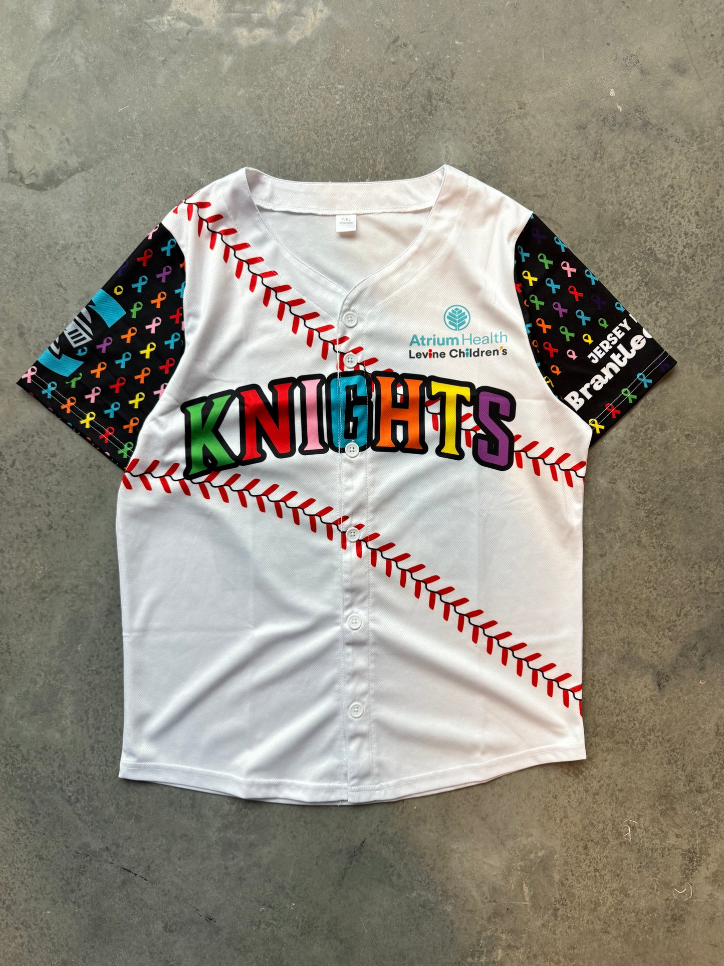 Charlotte Knights x Levine’s Children Hospital Fan Made Brantlee Custom MiLB Baseball Jersey (Youth Large)