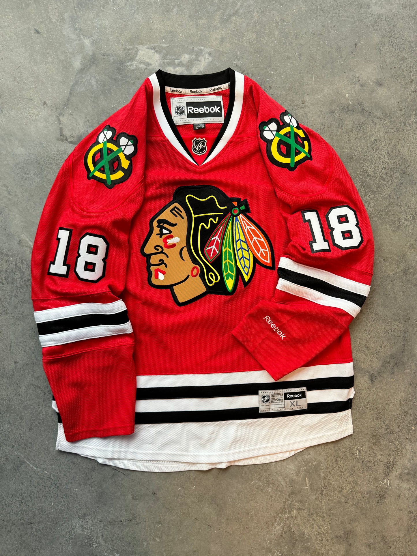 2015 Chicago Blackhawks Denis Savard Red Reebok Fully Embroidered NHL Hockey Jersey (XL)