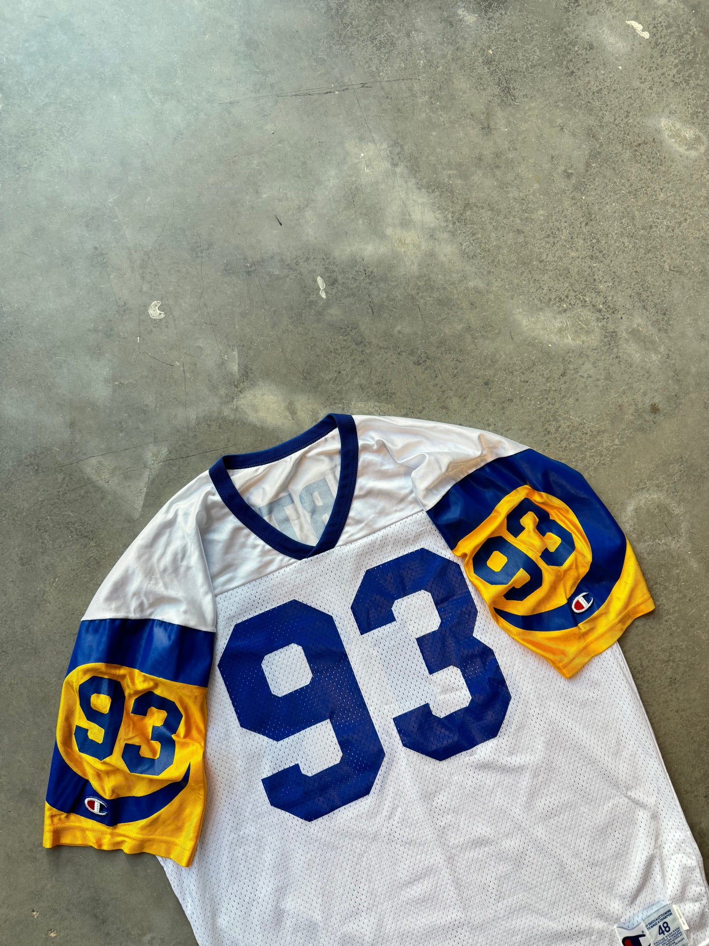90’s St. Louis Rams Kevin Carter Vintage White Champion NFL Jersey (48/XL)