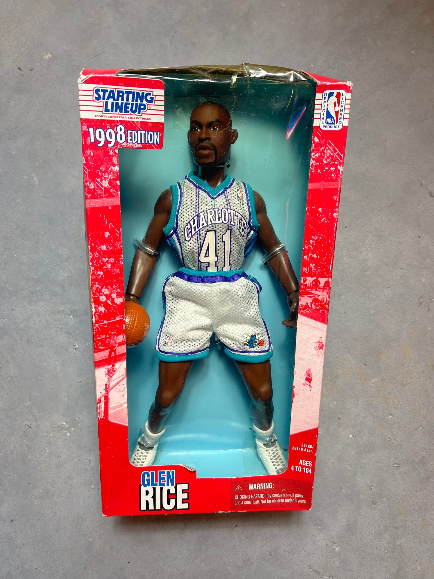 1998 Charlotte Hornets Glen Rice Starting Lineup Fully Poseable Action Figure