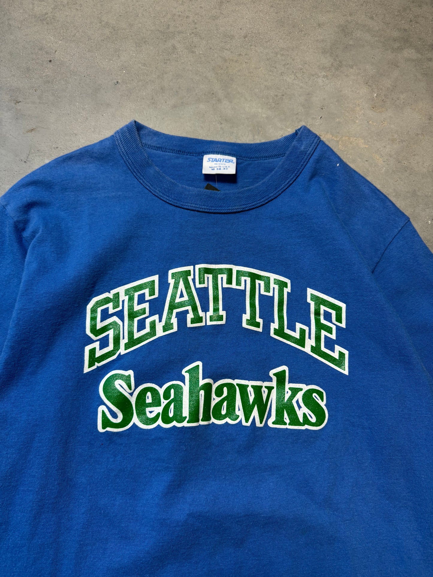 80’s Seattle Seahawks Vintage Starter NFL Tee (Medium)