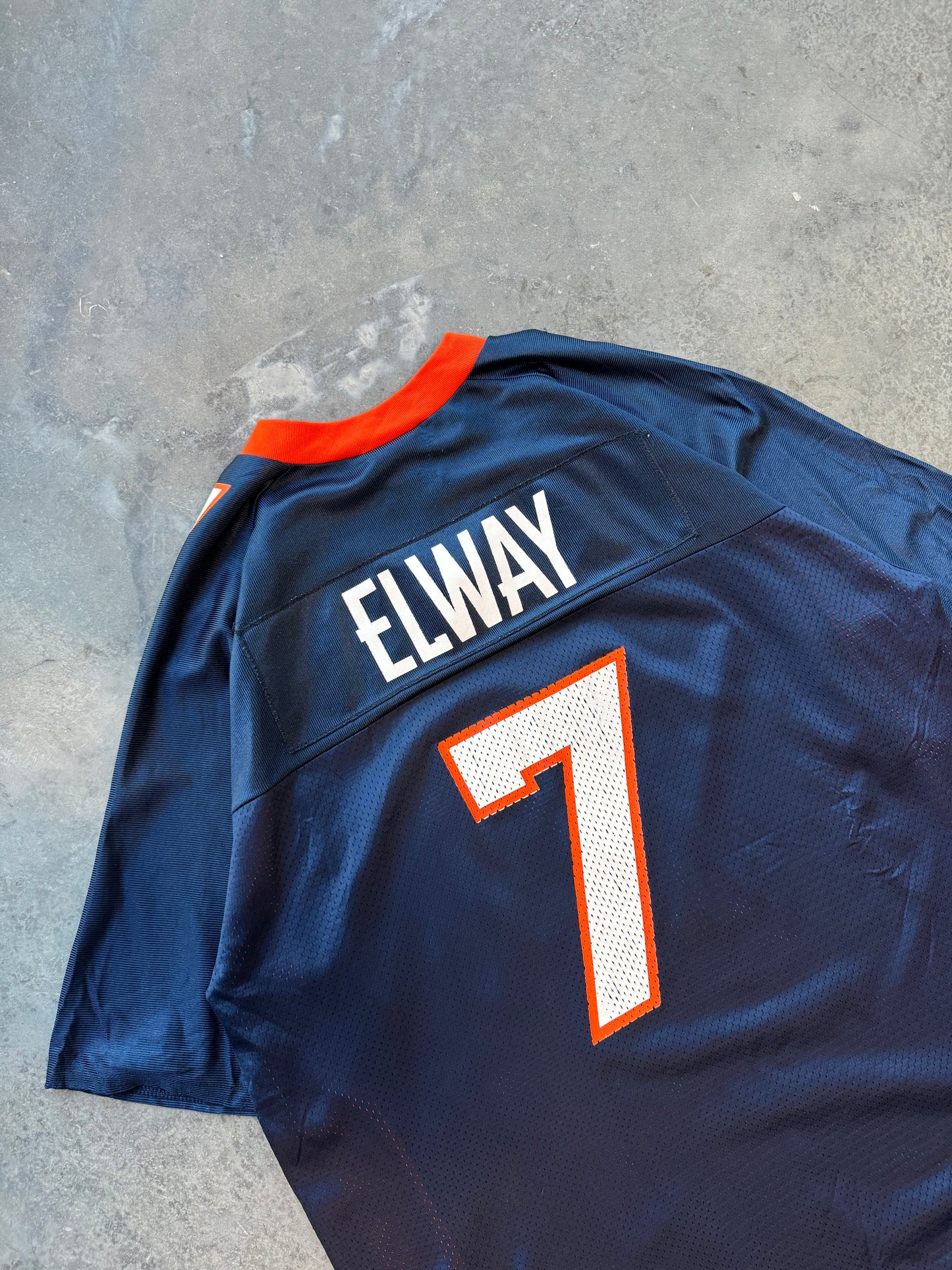 1998 Denver Broncos John Elway Vintage Navy Blue Logo Athletic NFL Jersey (XL)