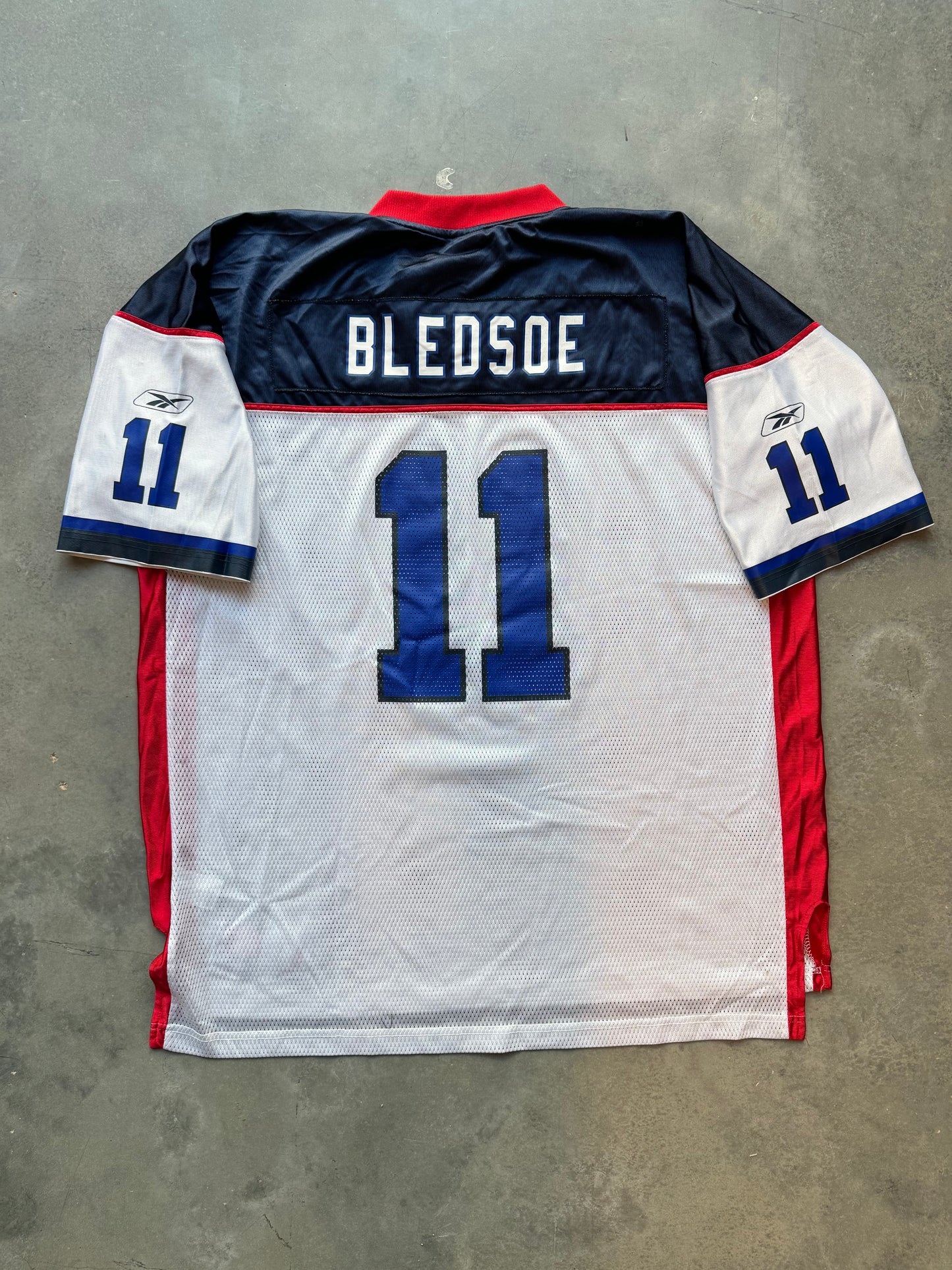 00’s Buffalo Bills Drew Bledsoe Vintage White Reebok NFL Jersey (XXL)