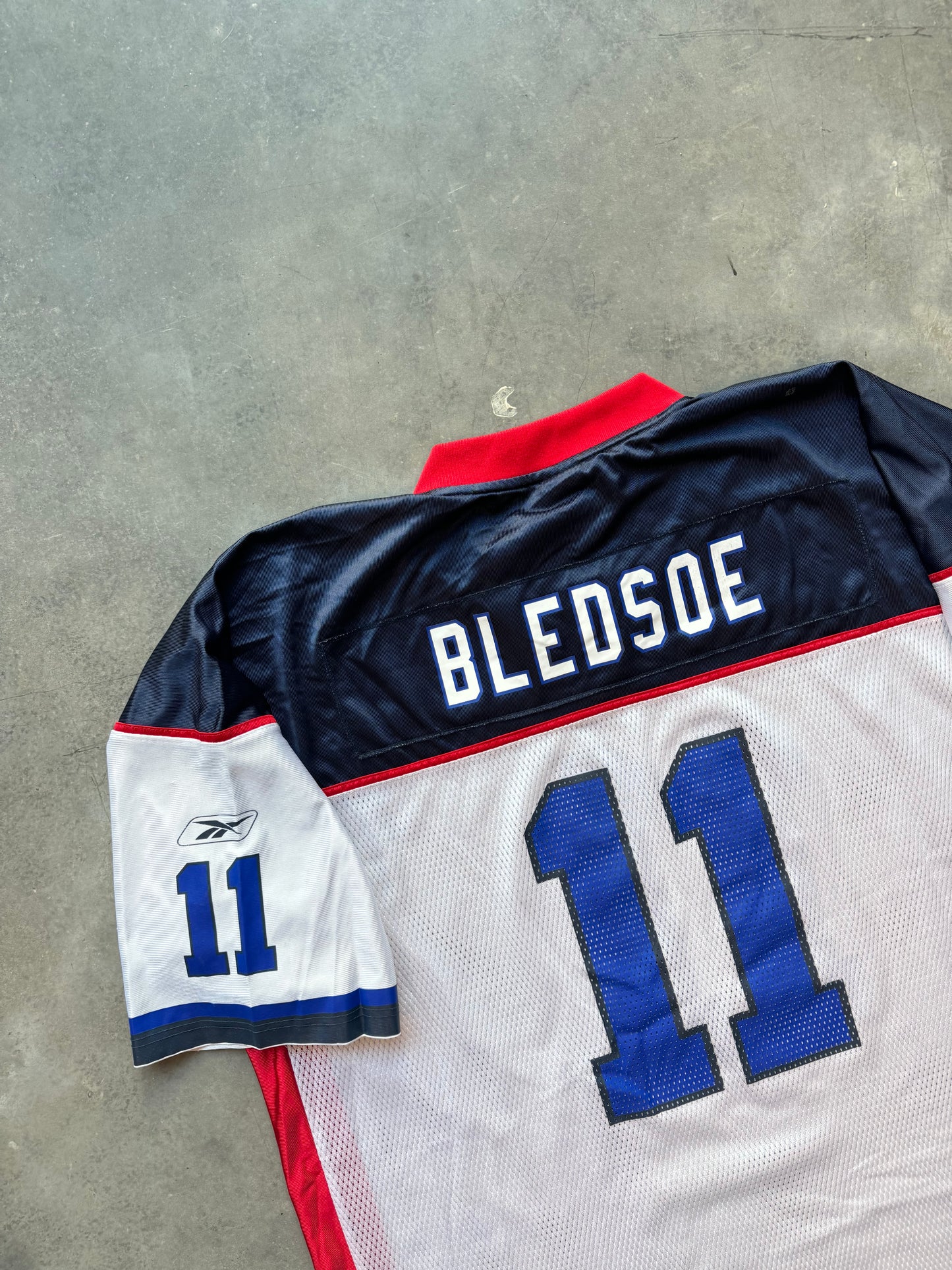 00’s Buffalo Bills Drew Bledsoe Vintage White Reebok NFL Jersey (XXL)
