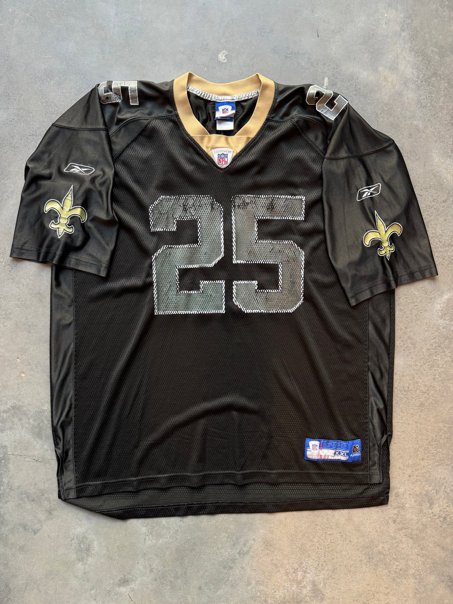 00’s New Orleans Saints Reggie Bush Vintage Black Reebok NFL Jersey (XXL)