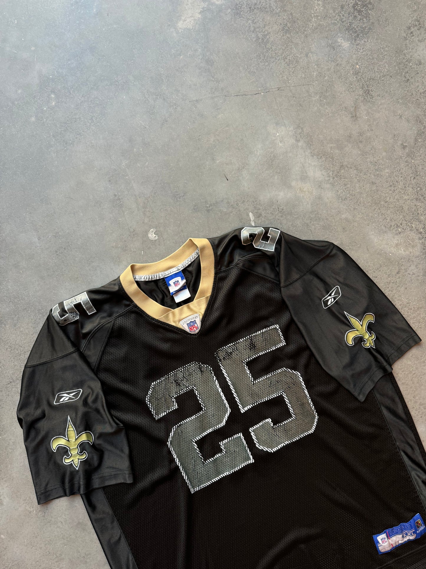 00’s New Orleans Saints Reggie Bush Vintage Black Reebok NFL Jersey (XXL)
