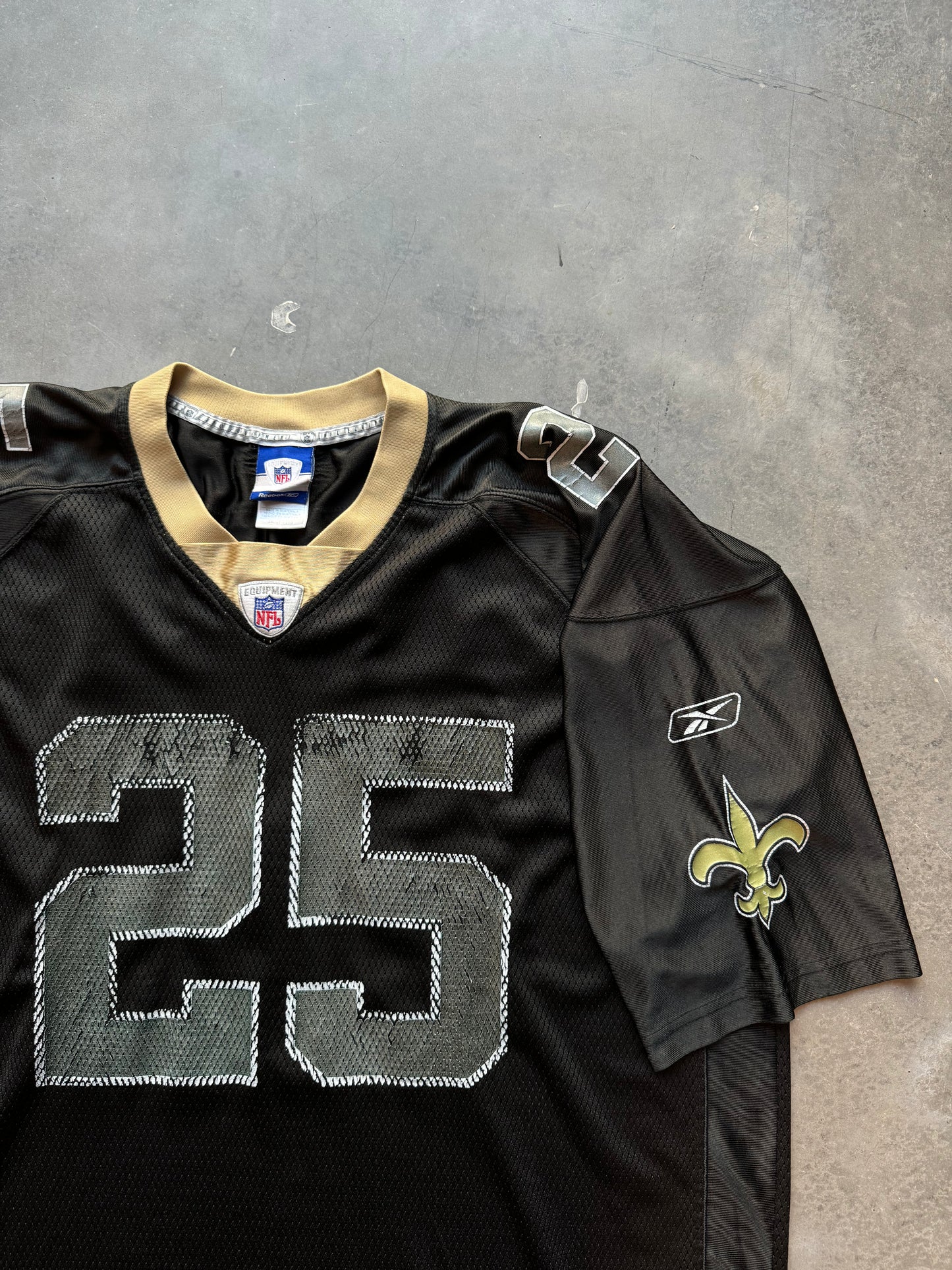 00’s New Orleans Saints Reggie Bush Vintage Black Reebok NFL Jersey (XXL)