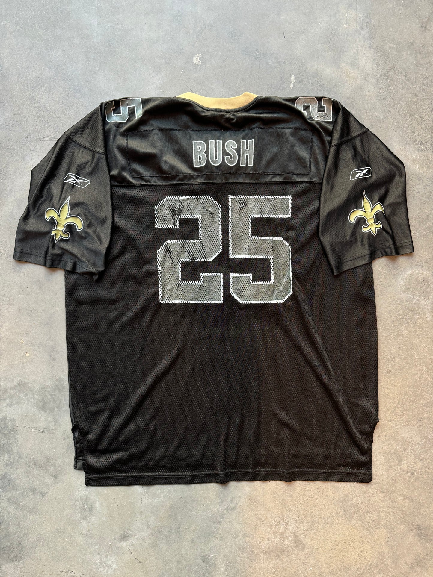00’s New Orleans Saints Reggie Bush Vintage Black Reebok NFL Jersey (XXL)