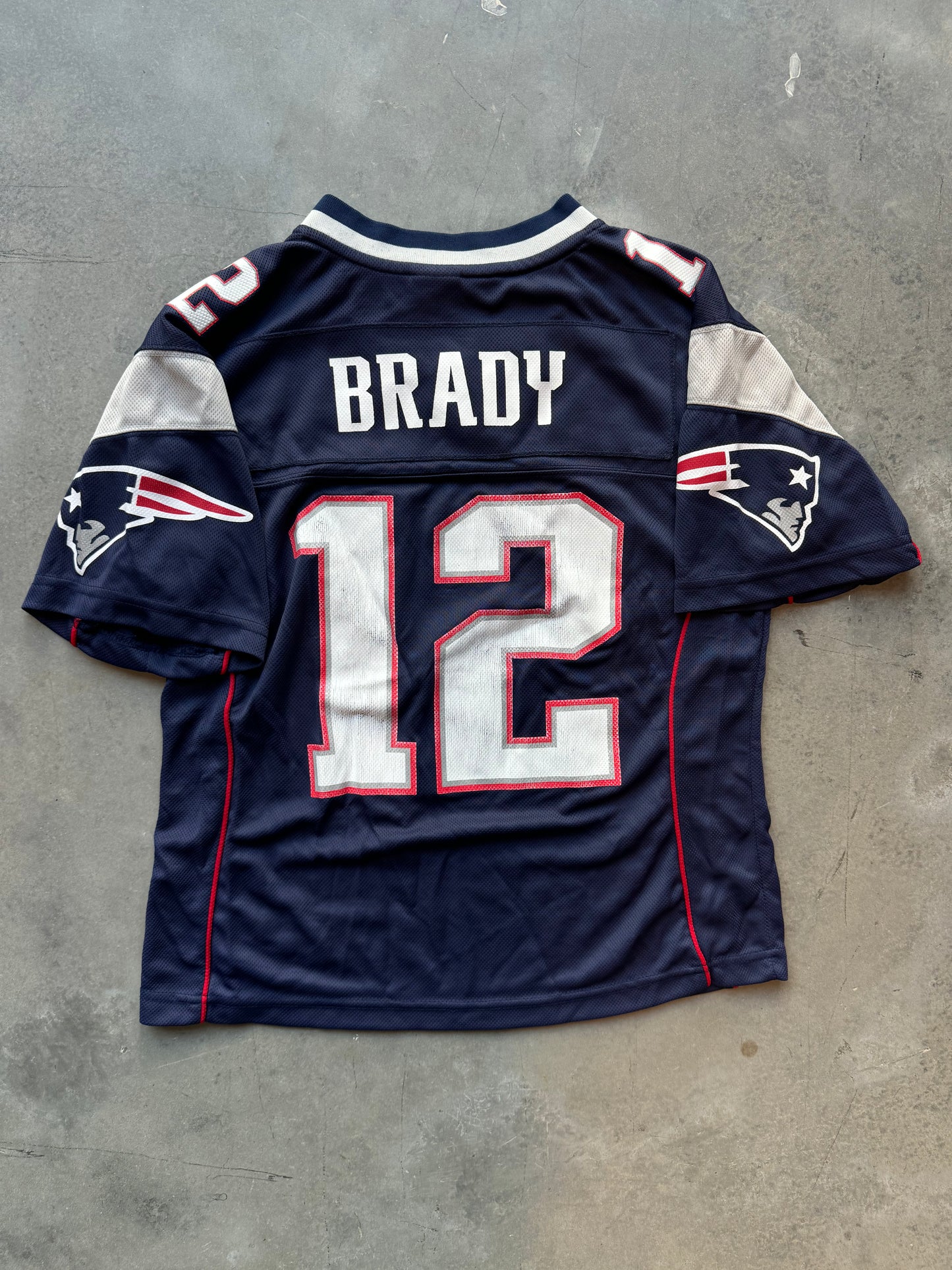 00’s New England Patriots Tom Brady Vintage Navy Blue Reebok NFL Jersey (Women’s Small)