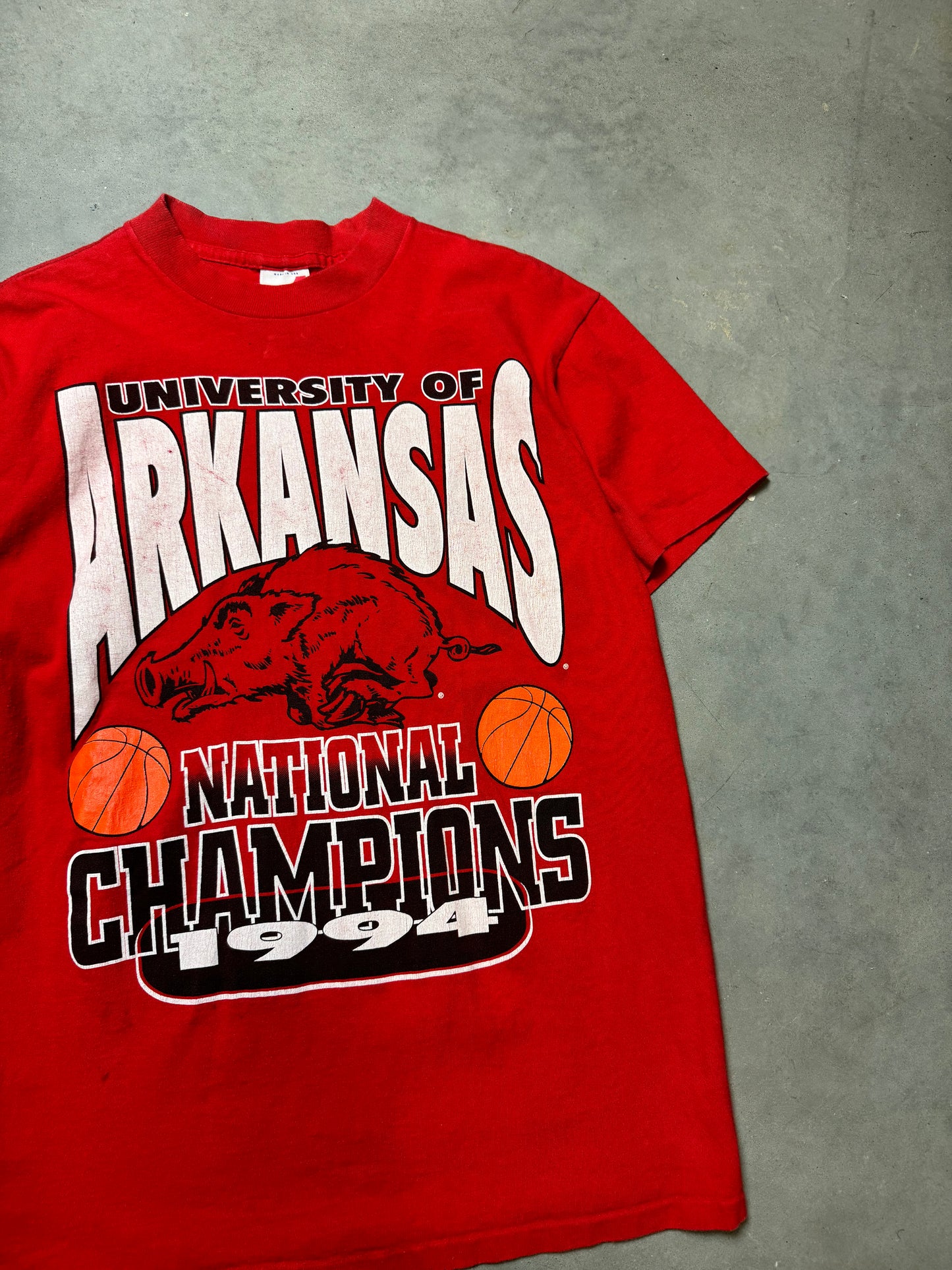 1994 Arkansas Razorbacks Vintage NCAA Champions Tee (Medium)