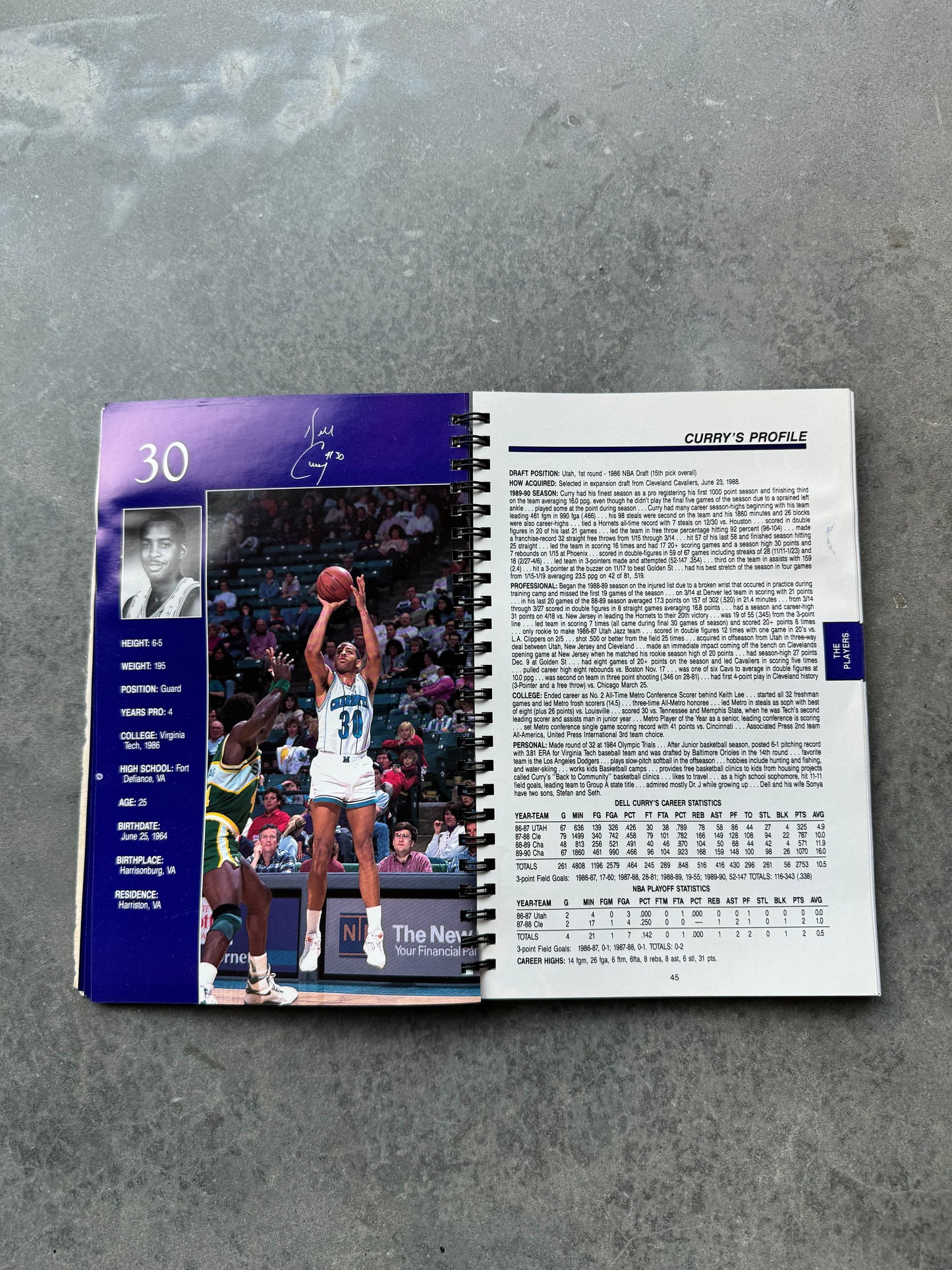 1990/1991 Charlotte Hornets All Star Weekend Vintage NBA Media Guide Coffee Table Book