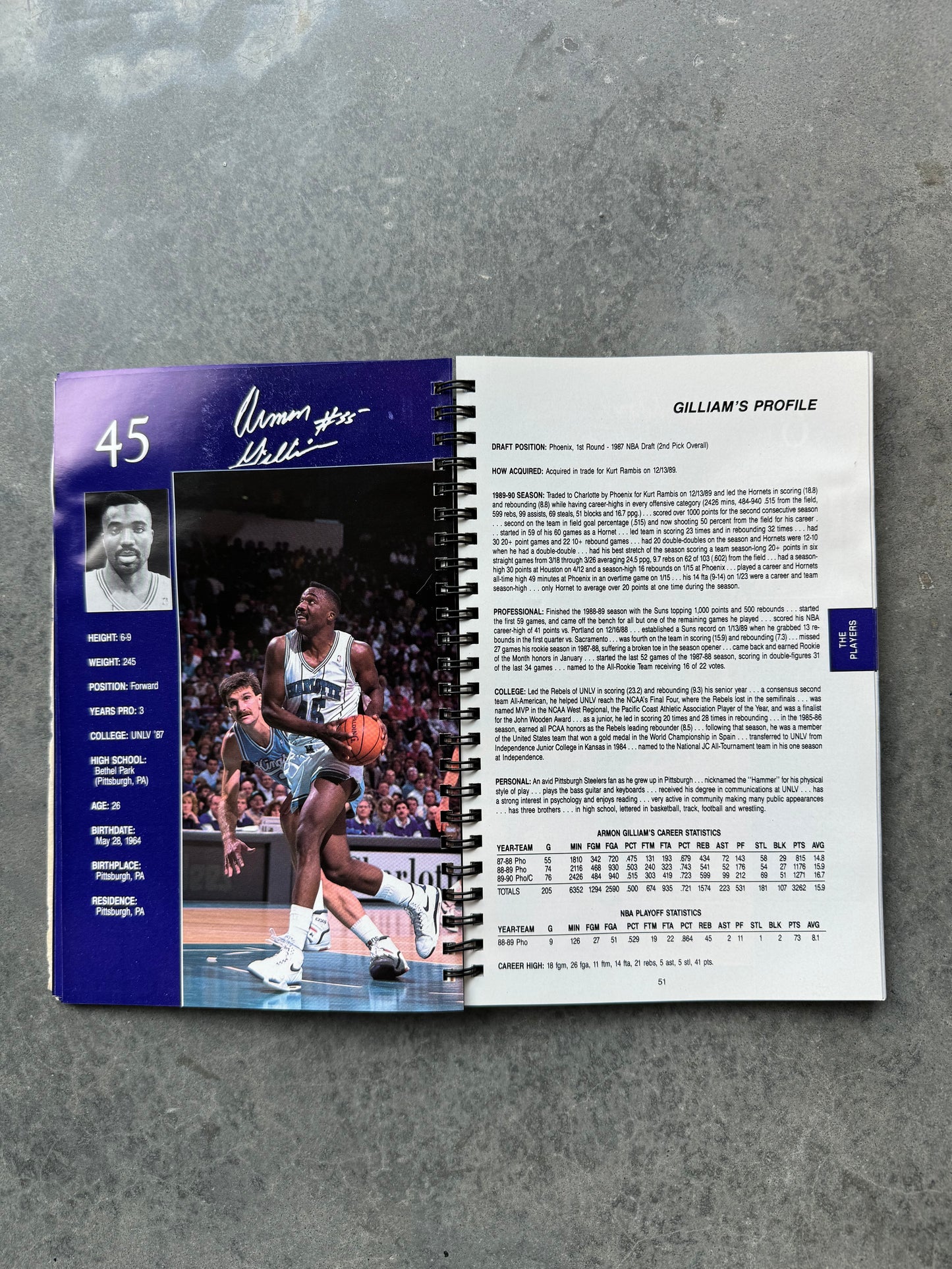 1990/1991 Charlotte Hornets All Star Weekend Vintage NBA Media Guide Coffee Table Book