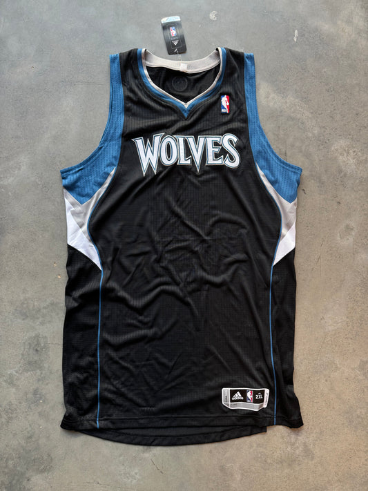 2012 Minnesota Timberwolves Team Issued Blank Black Adidas Rev30 NBA Jersey - Deadstock (XXL)