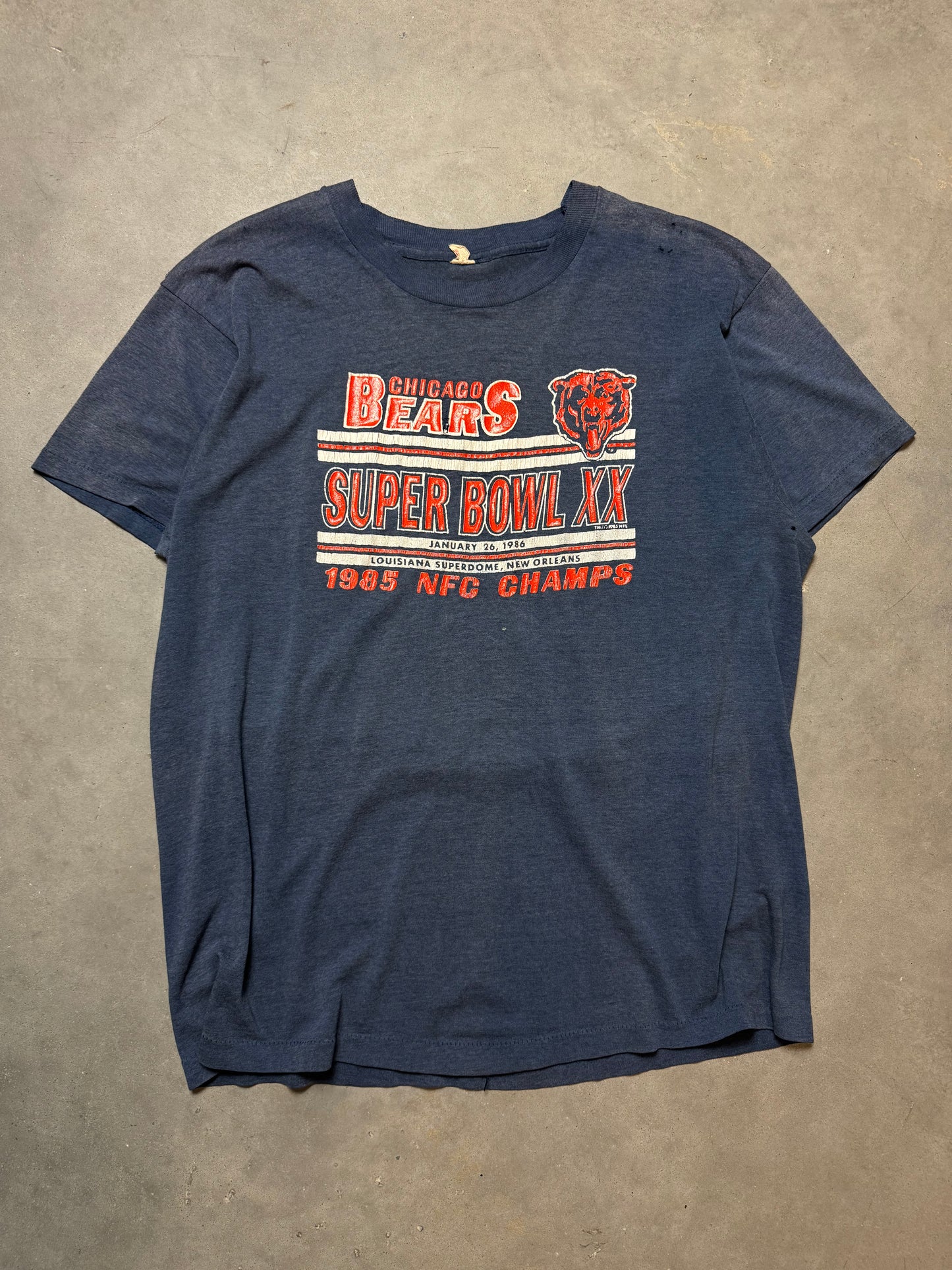 1985 Chicago Bears Vintage NFC Champions Super Bowl XX NFL Tee (Medium)