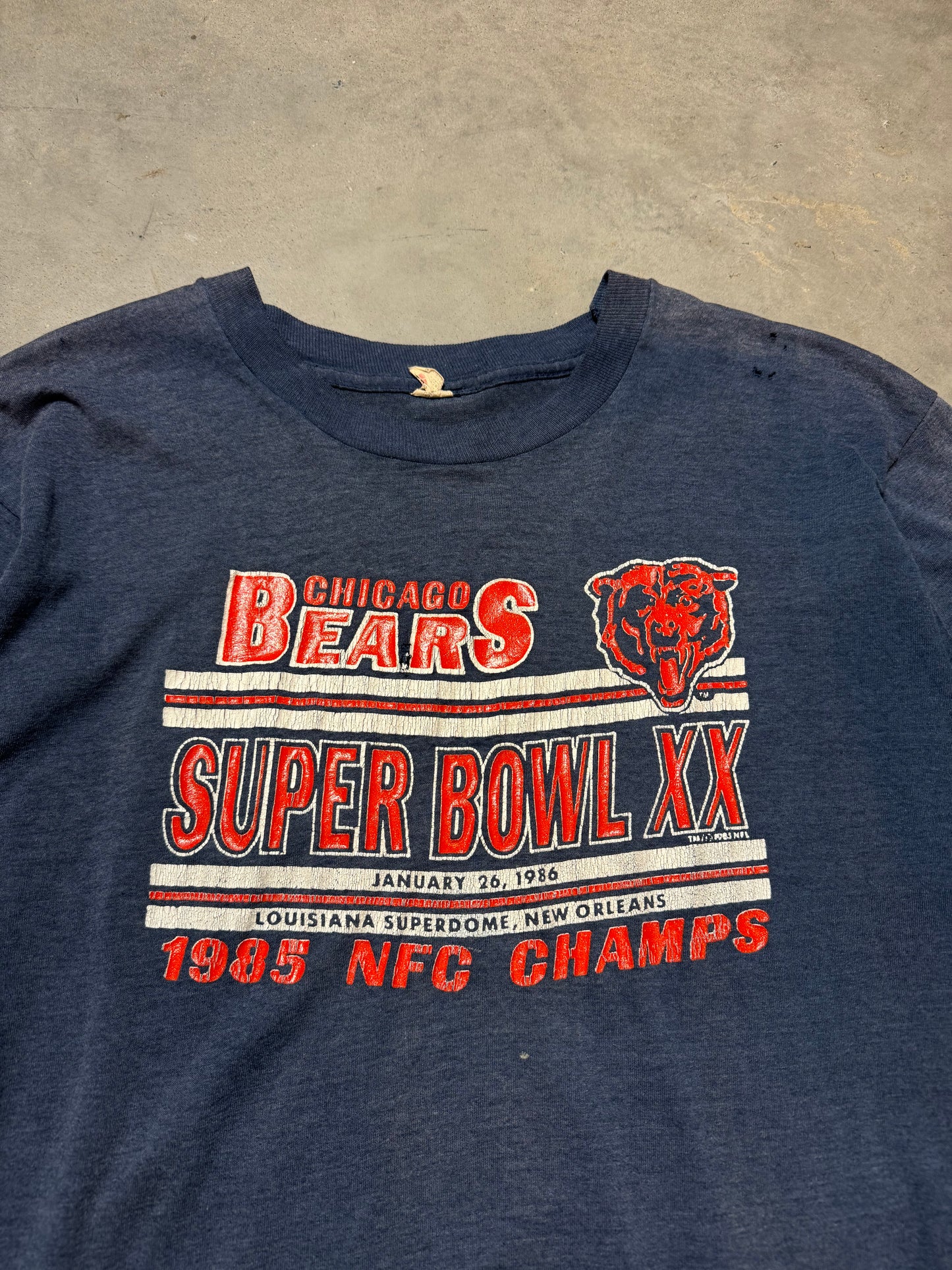 1985 Chicago Bears Vintage NFC Champions Super Bowl XX NFL Tee (Medium)