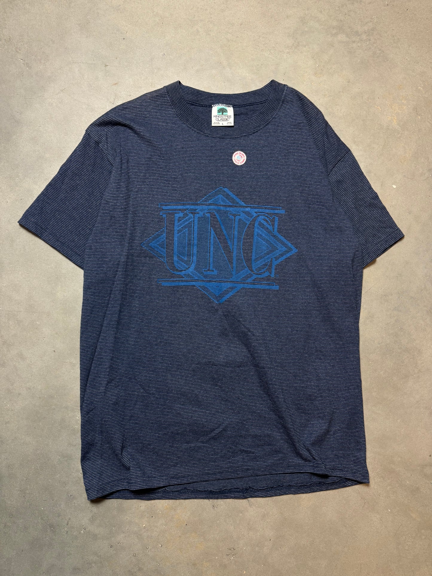 90’s UNC Tarheels Vintage Striped College Tee - Deadstock (Large)