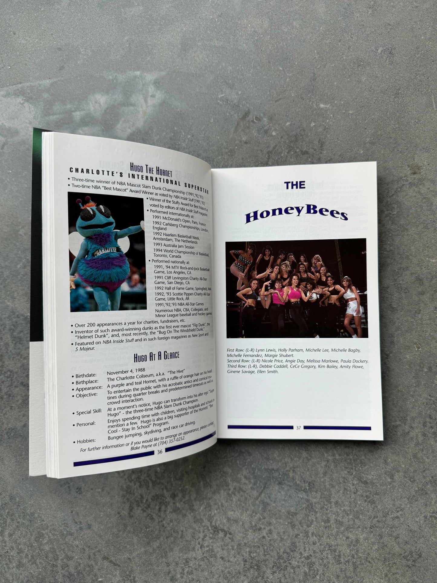 1993/1994 Charlotte Hornets Vintage NBA Media Guide Coffee Table Book