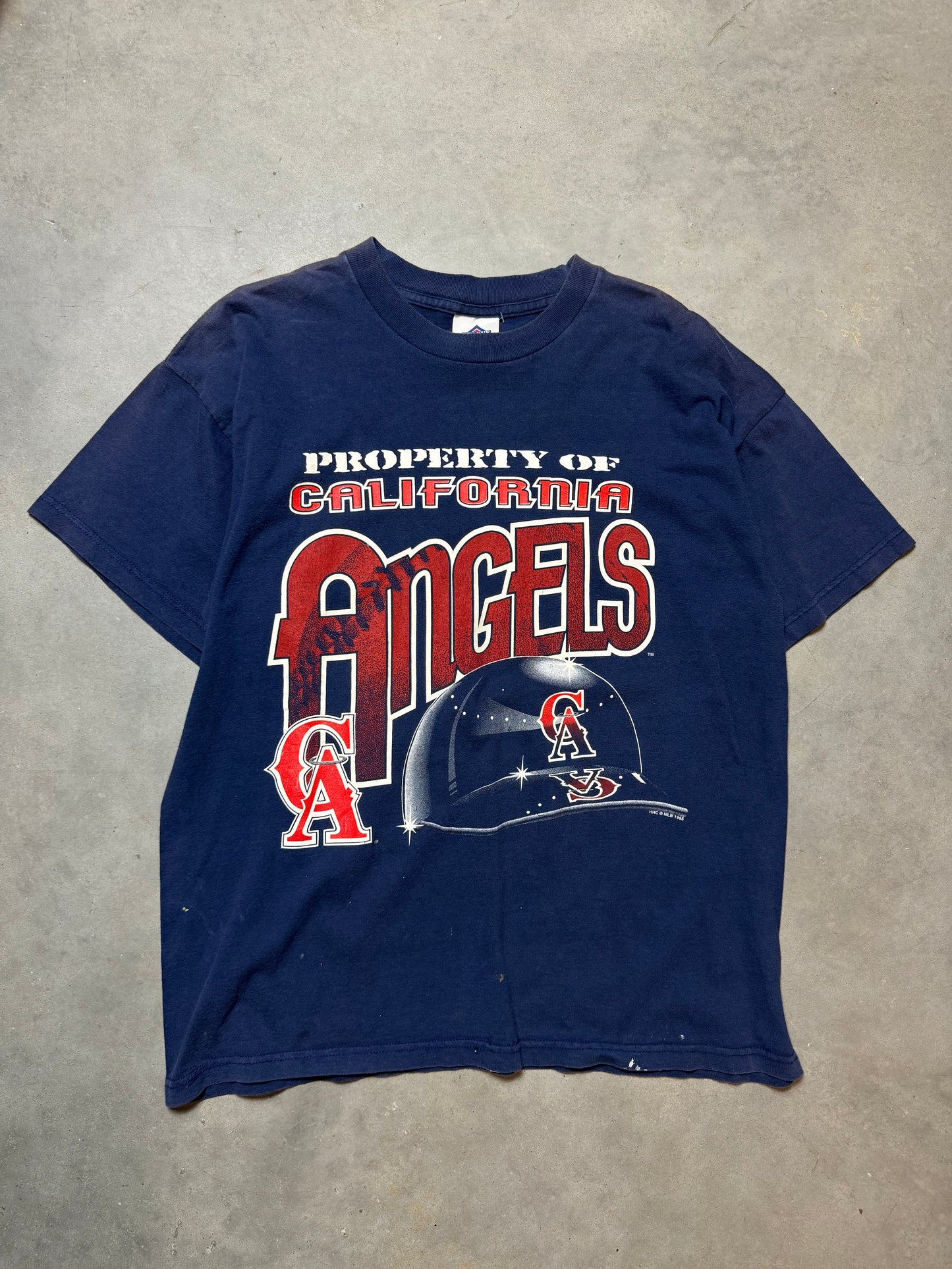 1995 California Angels Vintage MLB Helmet Tee (Large)