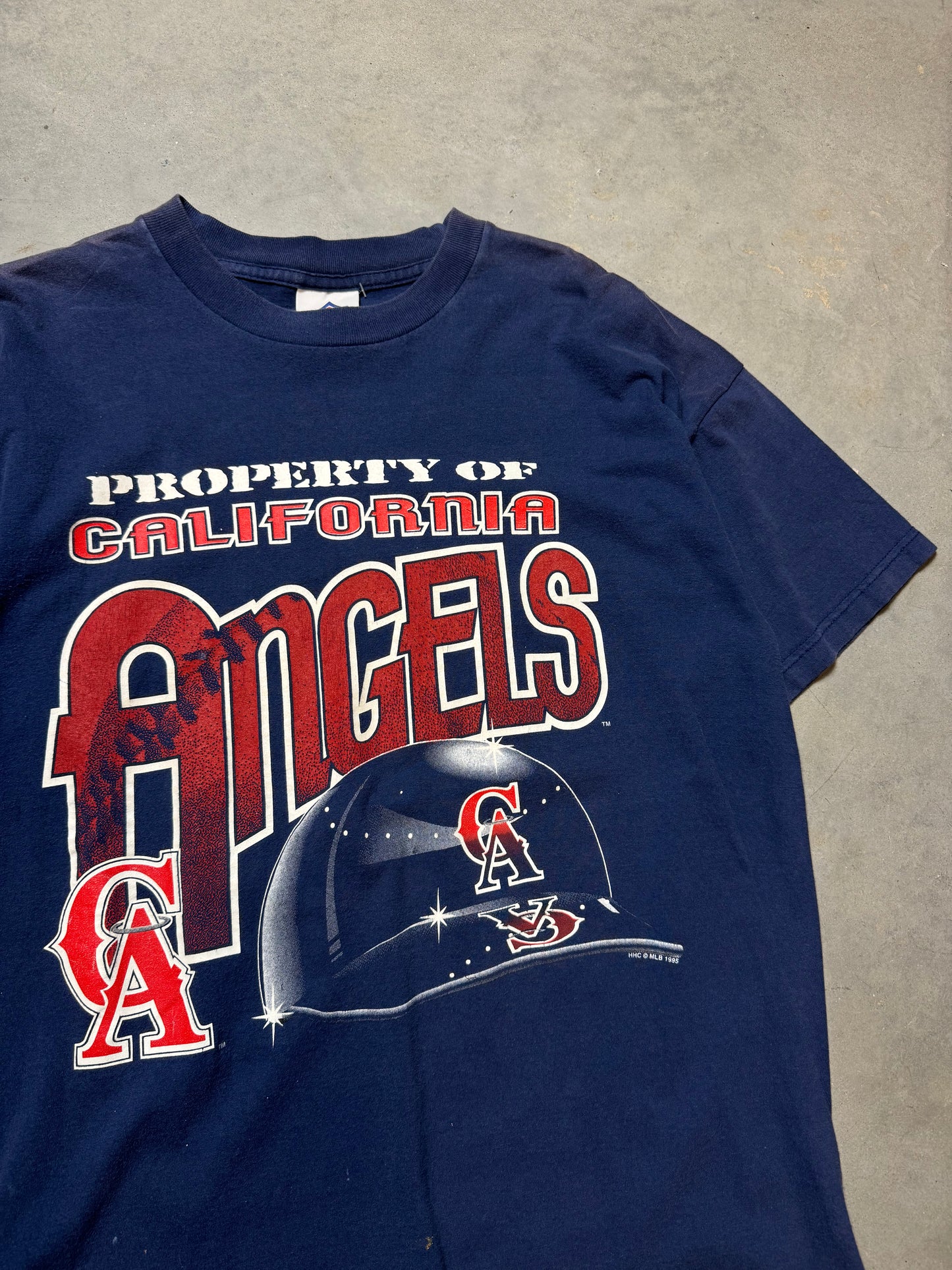 1995 California Angels Vintage MLB Helmet Tee (Large)