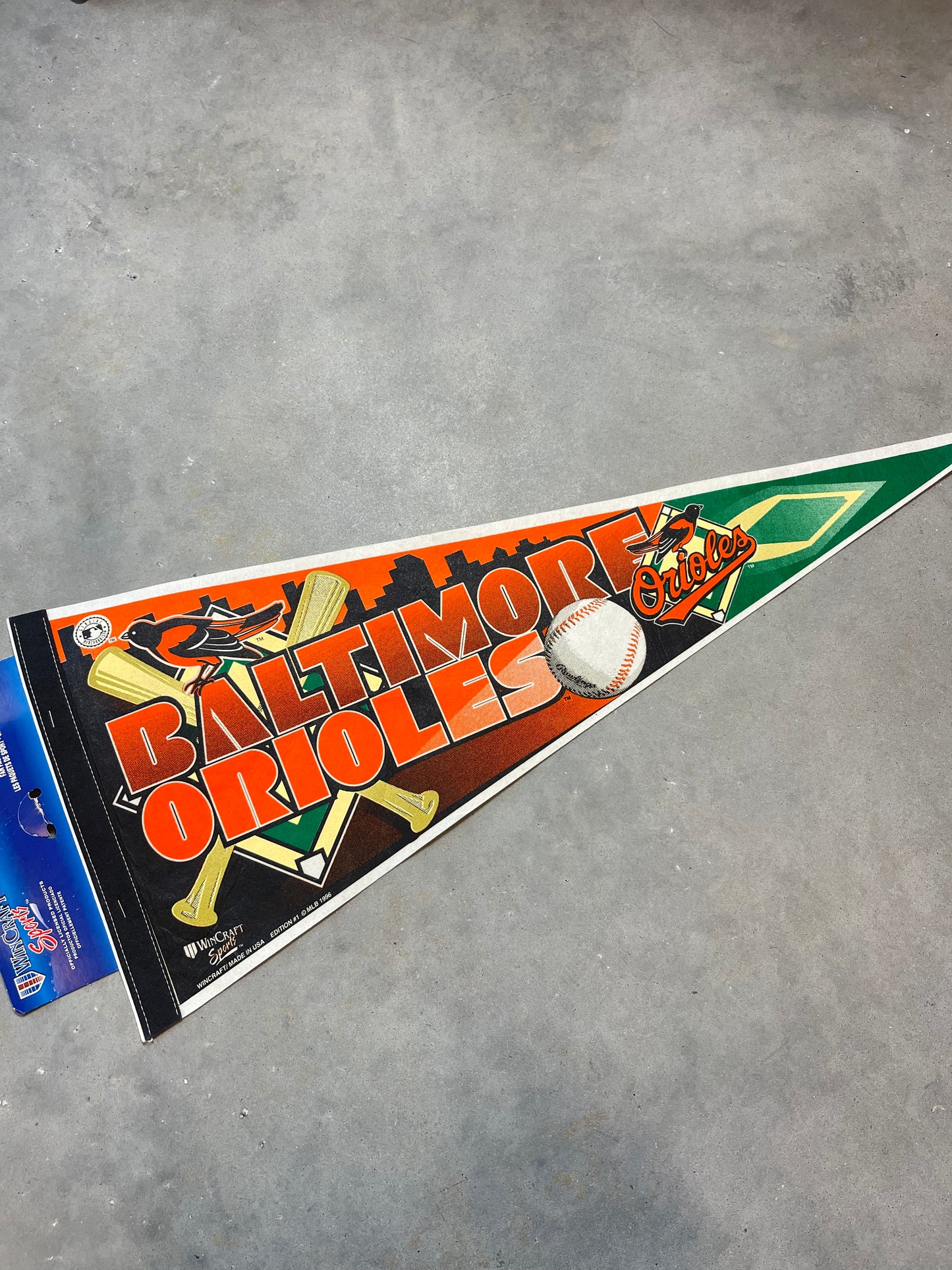 1996 Baltimore Orioles Vintage MLB Pennant