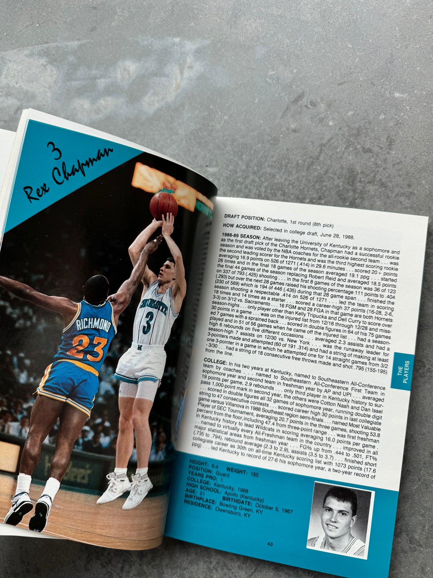 1989/1990 Charlotte Hornets Vintage NBA Media Guide Coffee Table Book