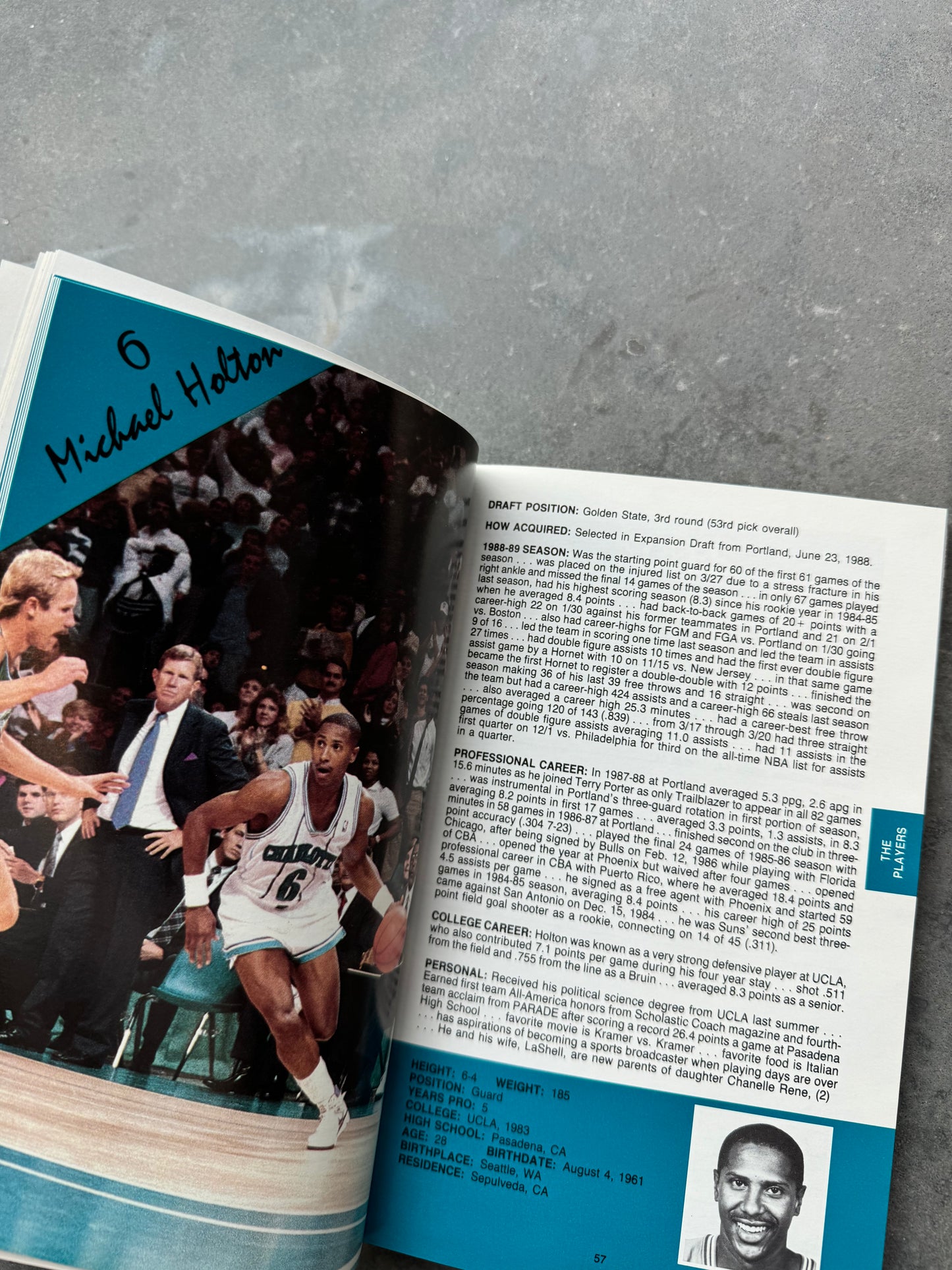 1989/1990 Charlotte Hornets Vintage NBA Media Guide Coffee Table Book