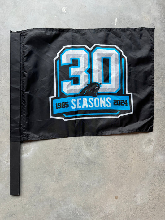 2024 Carolina Panthers 30th Season Franchise Anniversary Home Opener Display Fan Flag