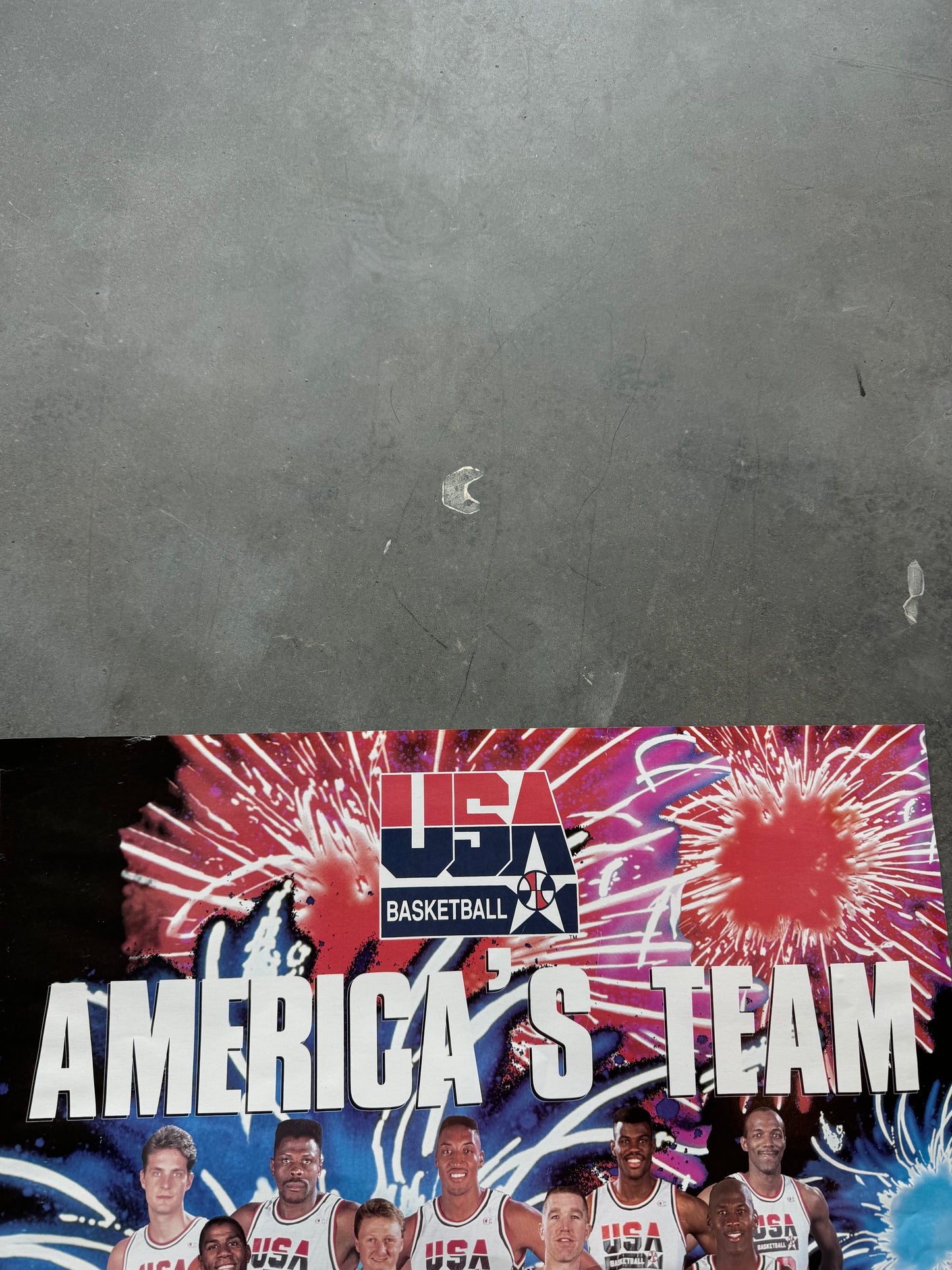 1992 USA Basketball Dream Team Vintage Fireworks Starline NBA Poster (16”x20”)