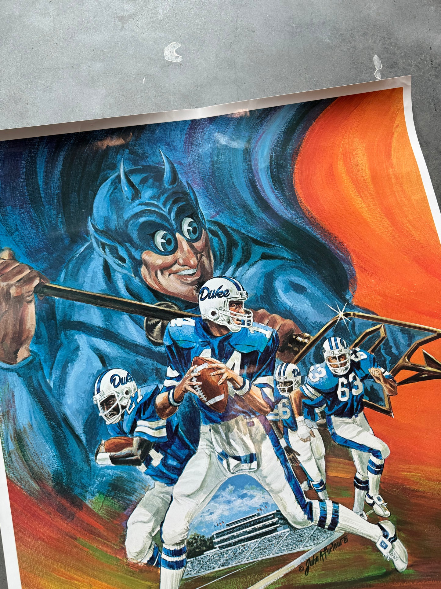 1981 Duke Blue Devils vs. Clemson Tigers Homecoming Vintage College Football Poster (18”x26”)