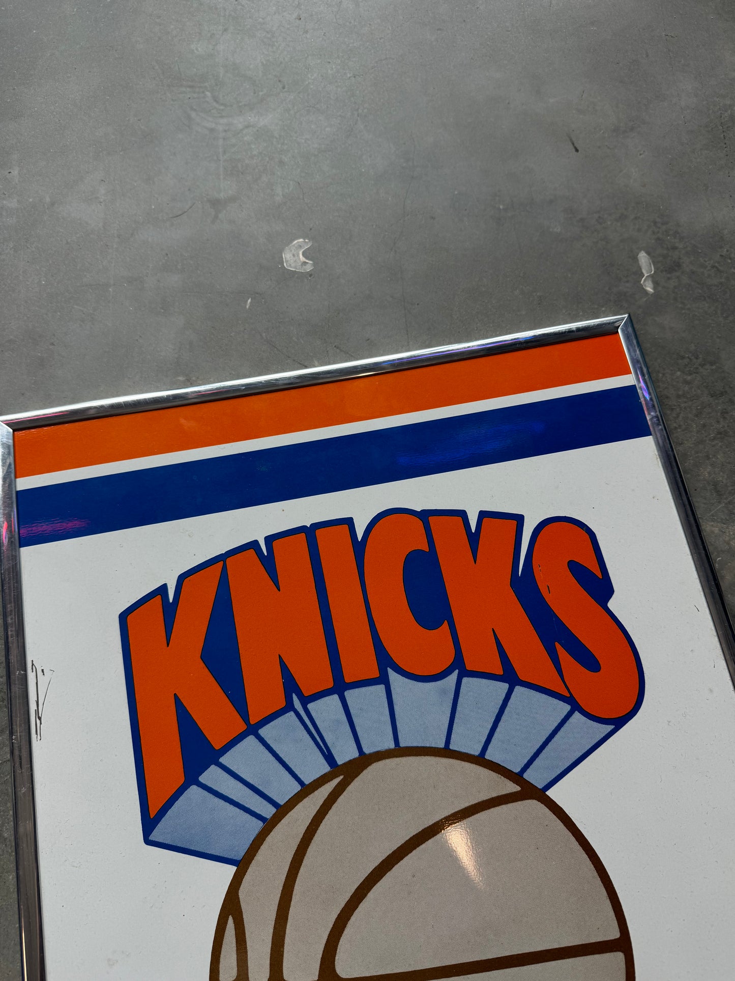 90’s New York Knicks NBA Big Logo Framed Display Sign (14”x19”)