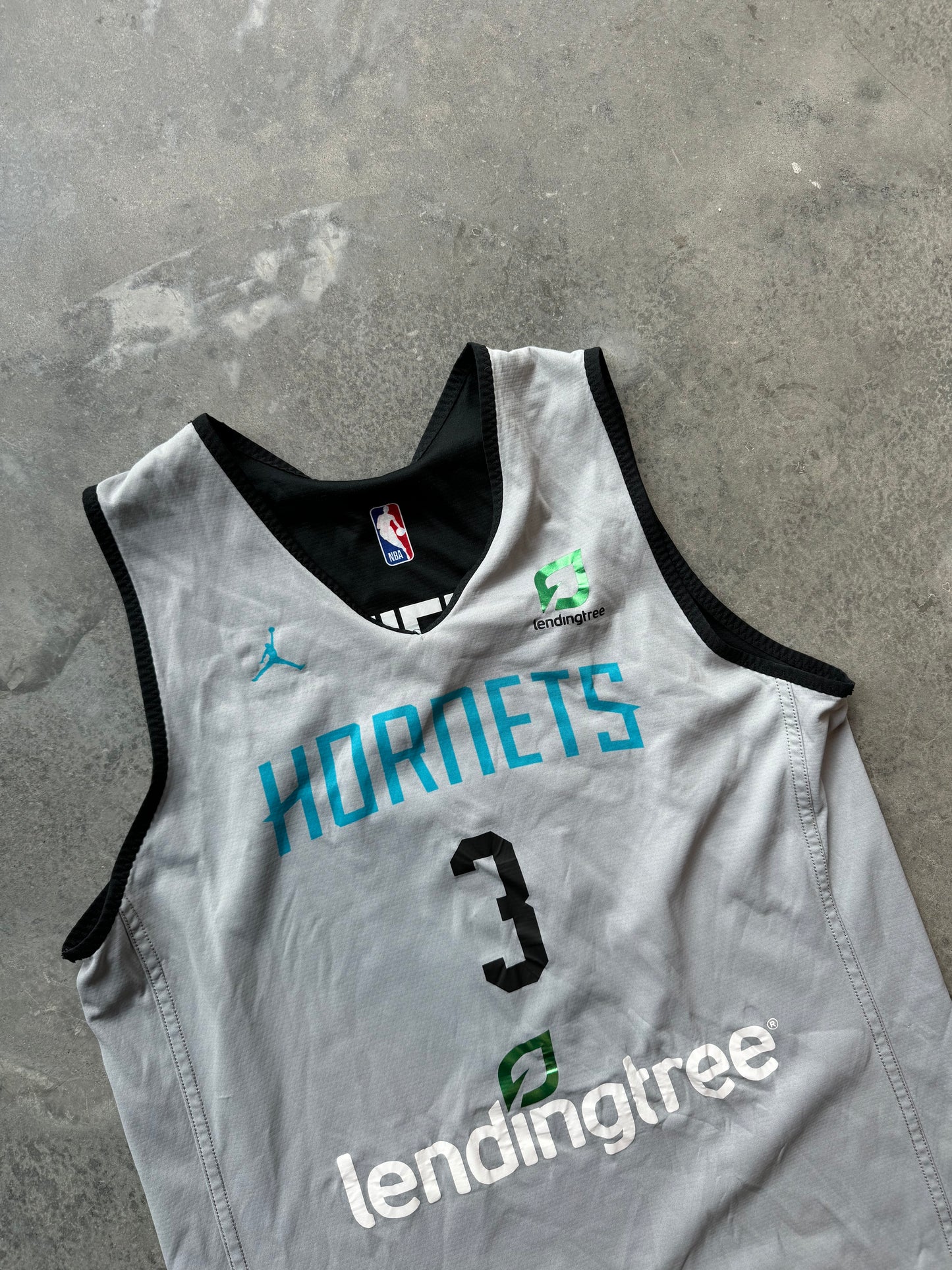 2020/2021 Charlotte Hornets Terry Rozier Lendingtree Worn Jordan Reversible Practice Jersey (Medium Tall)