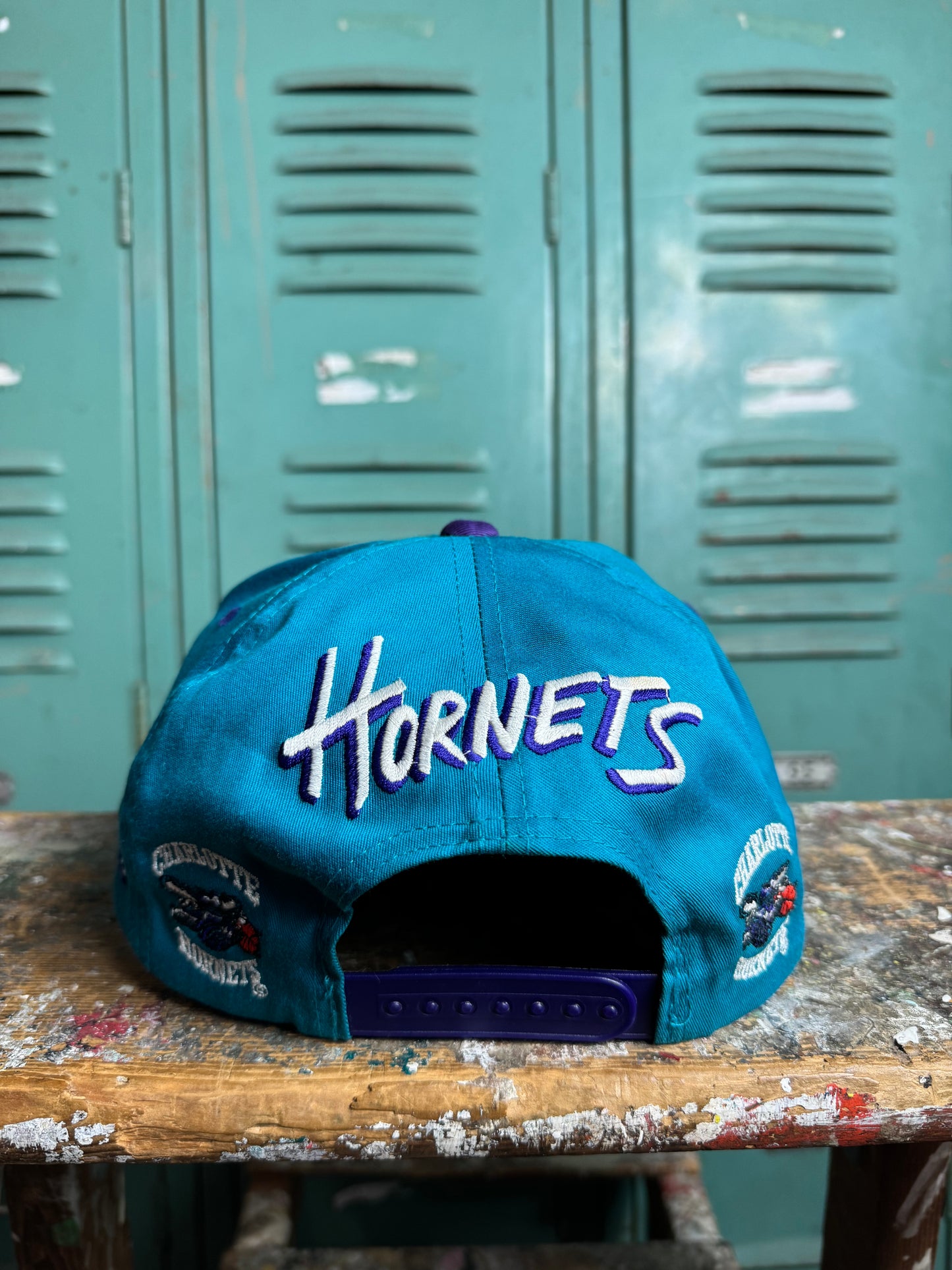 90’s Charlotte Hornets Vintage Multi Logo NBA Snapback Hat (OSFA)