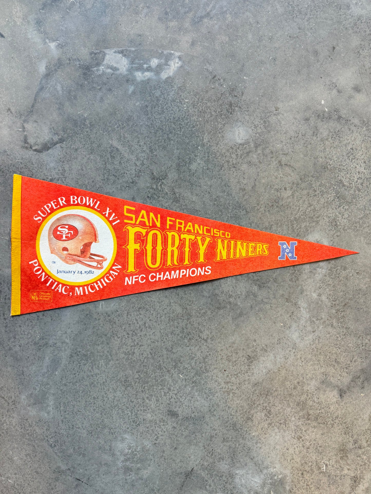 1982 San Francisco 49ers Super Bowl XVI NFC Champions NFL Pennant