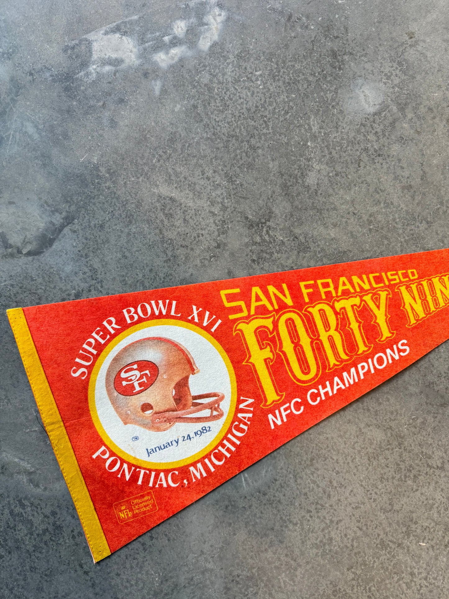 1982 San Francisco 49ers Super Bowl XVI NFC Champions NFL Pennant