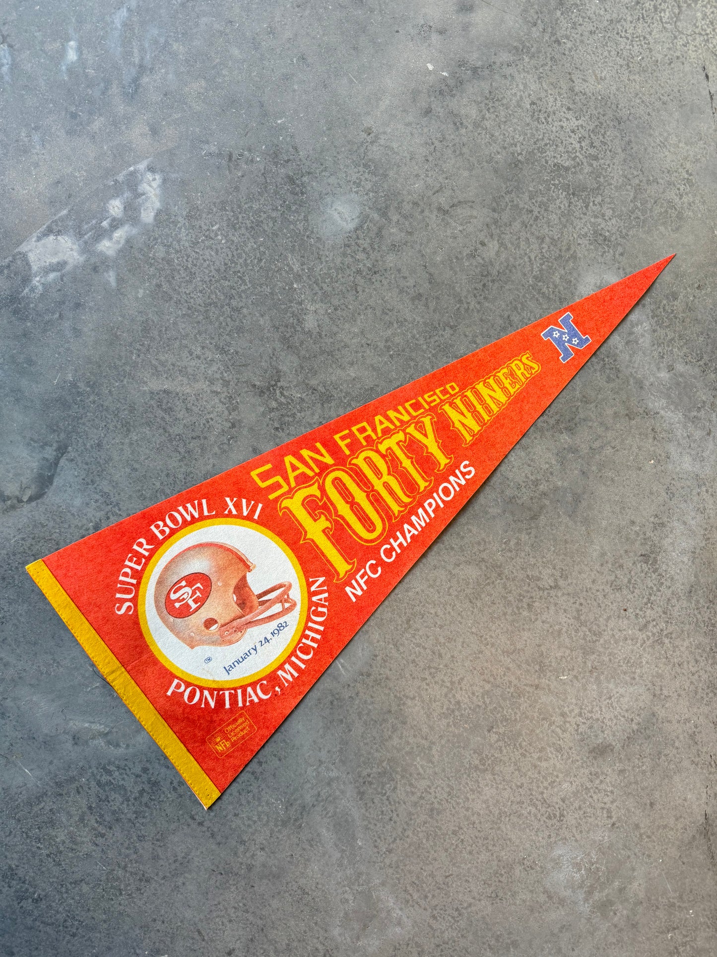 1982 San Francisco 49ers Super Bowl XVI NFC Champions NFL Pennant