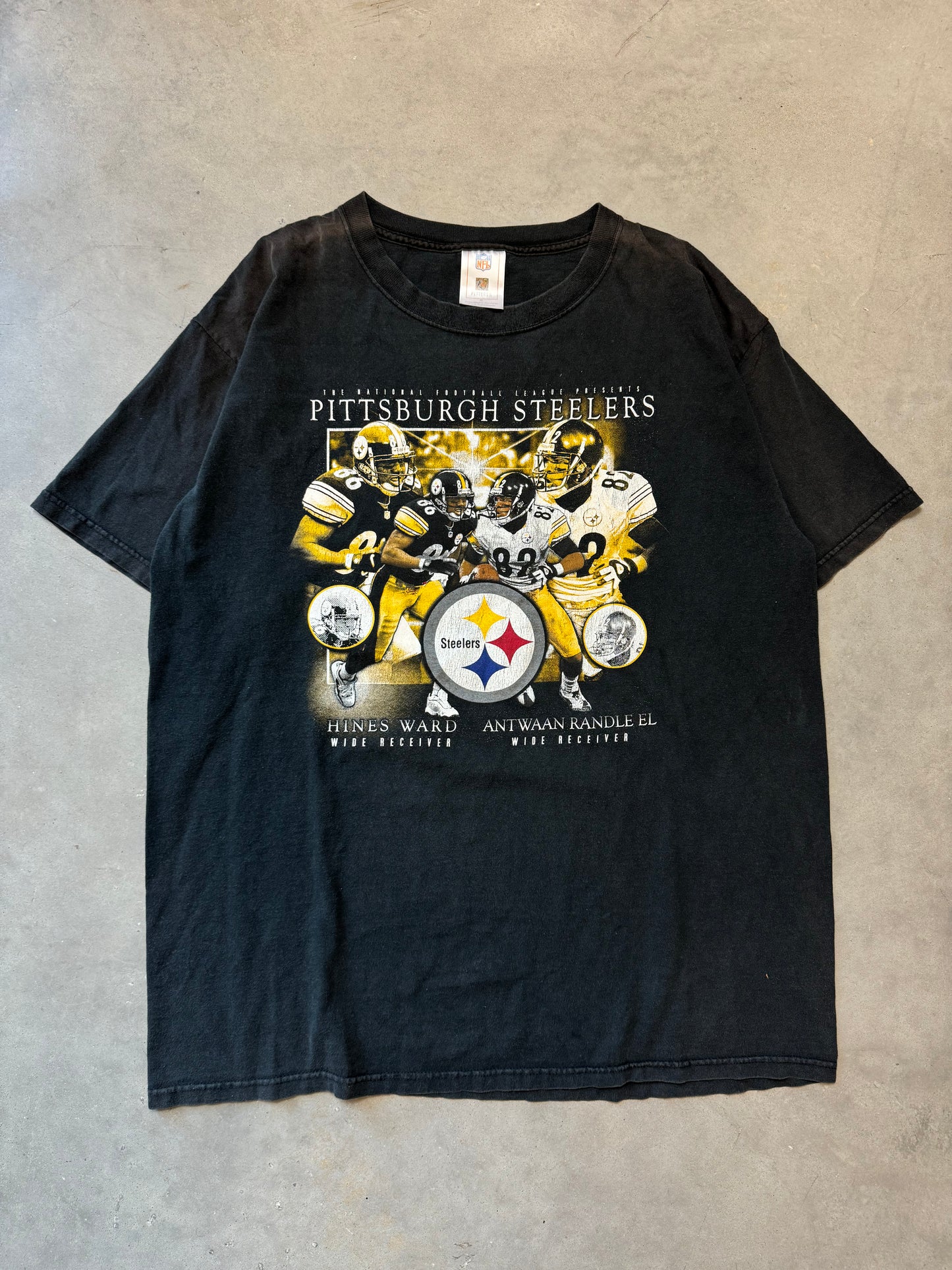 00’s Pittsburgh Steelers Hines Ward Antaawn Randle El Vintage NFL Player Tee (XL)