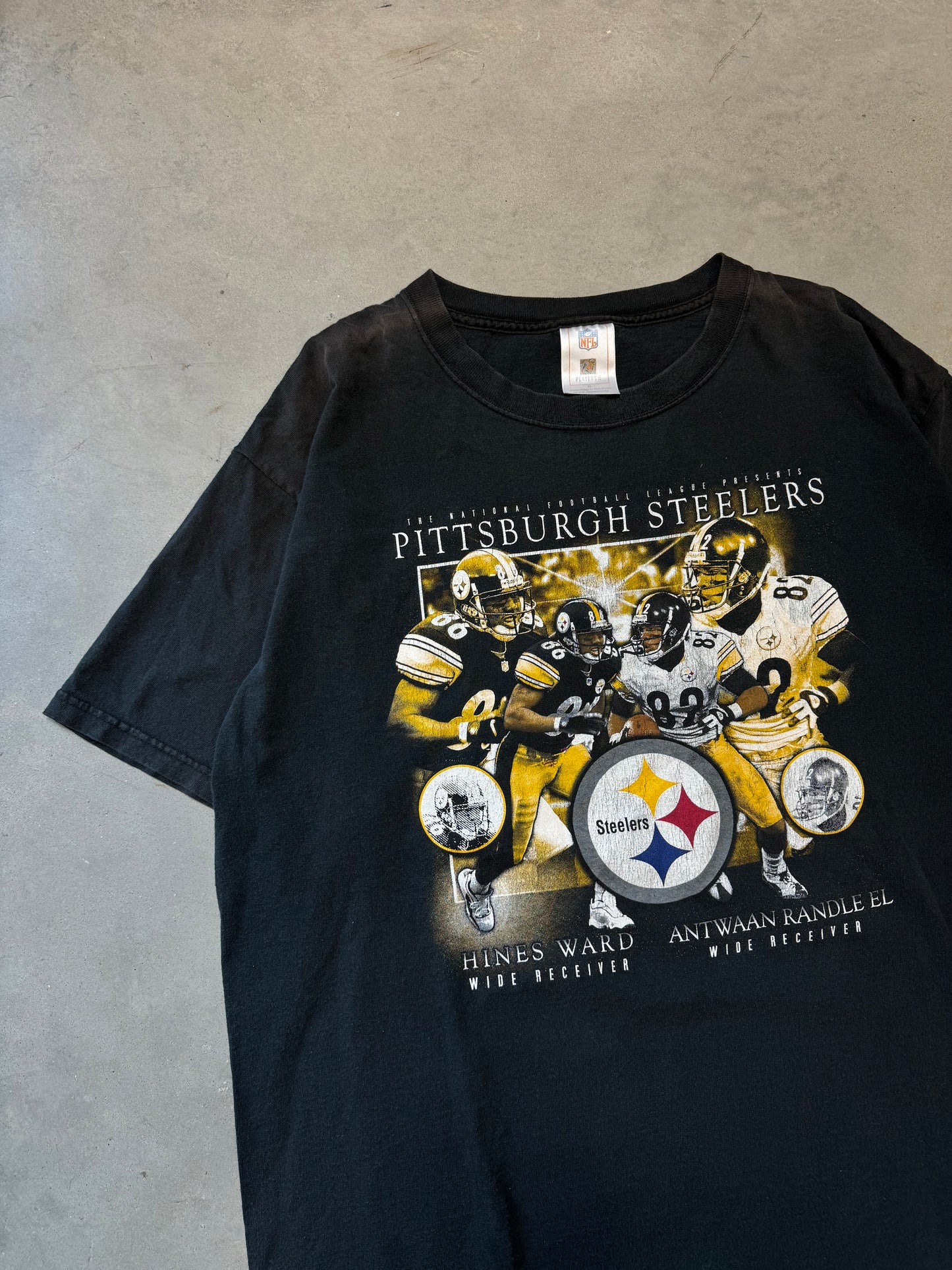 00’s Pittsburgh Steelers Hines Ward Antaawn Randle El Vintage NFL Player Tee (XL)