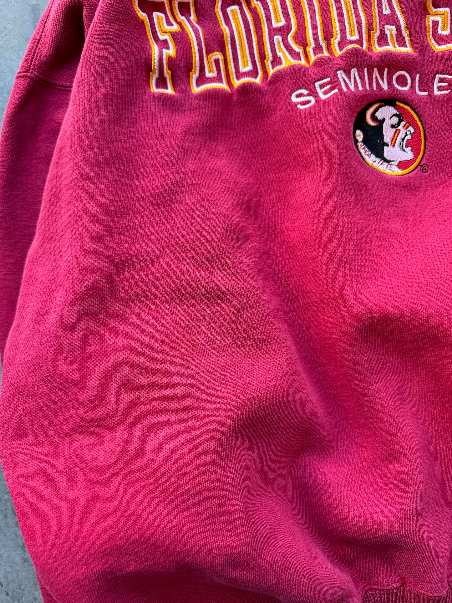 90’s FSU Florida State Seminoles Vintage Heavyweight Ribbed College Crewneck (Boxy Medium)