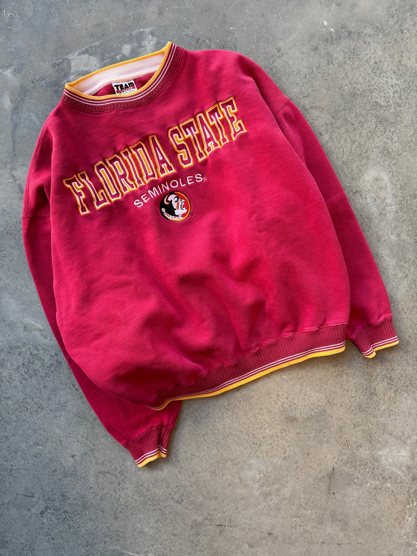 90’s FSU Florida State Seminoles Vintage Heavyweight Ribbed College Crewneck (Boxy Medium)