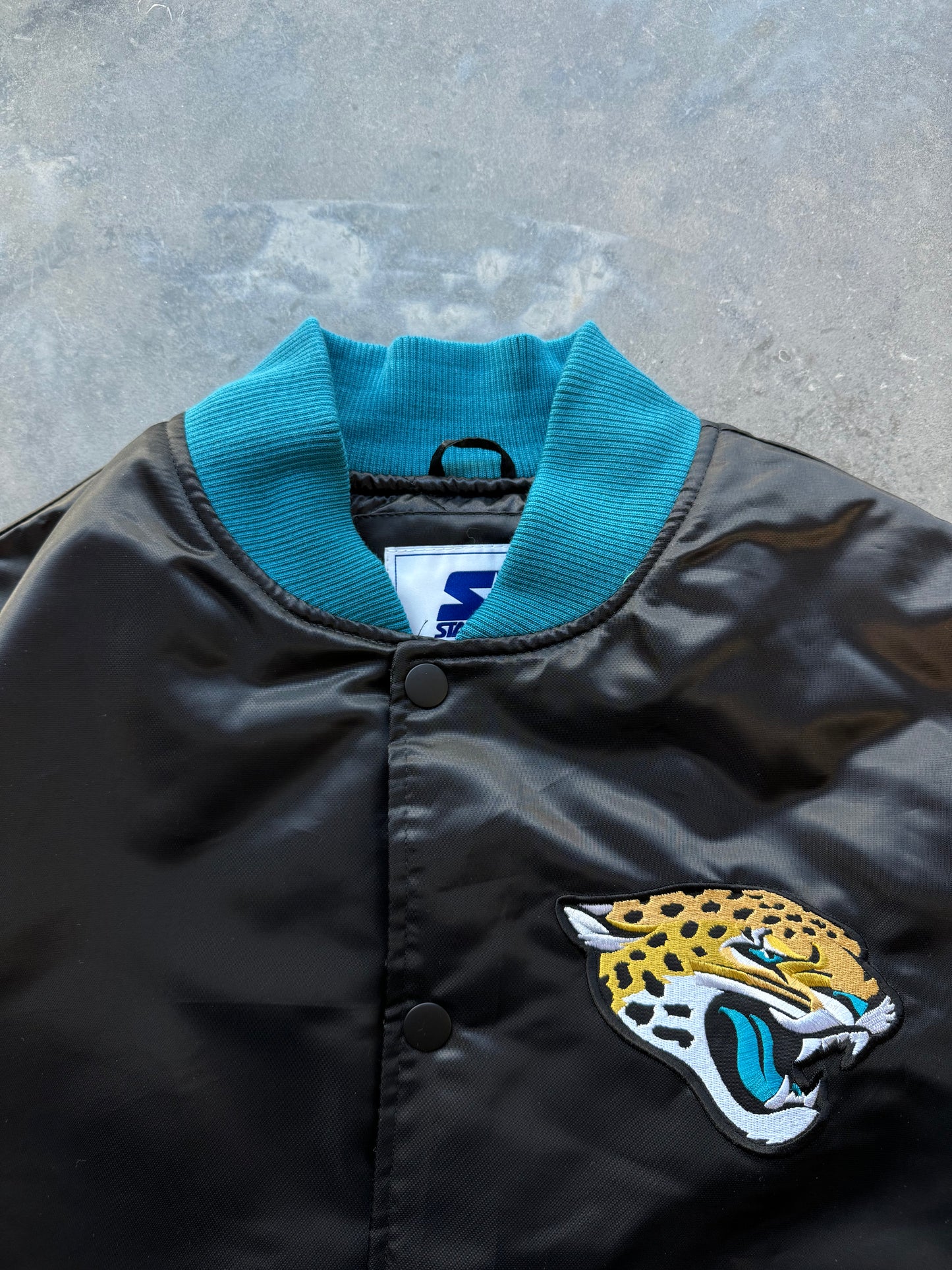 2019 Jacksonville Jaguars Black Starter NFL Satin Jacket - Deadstock (XL)